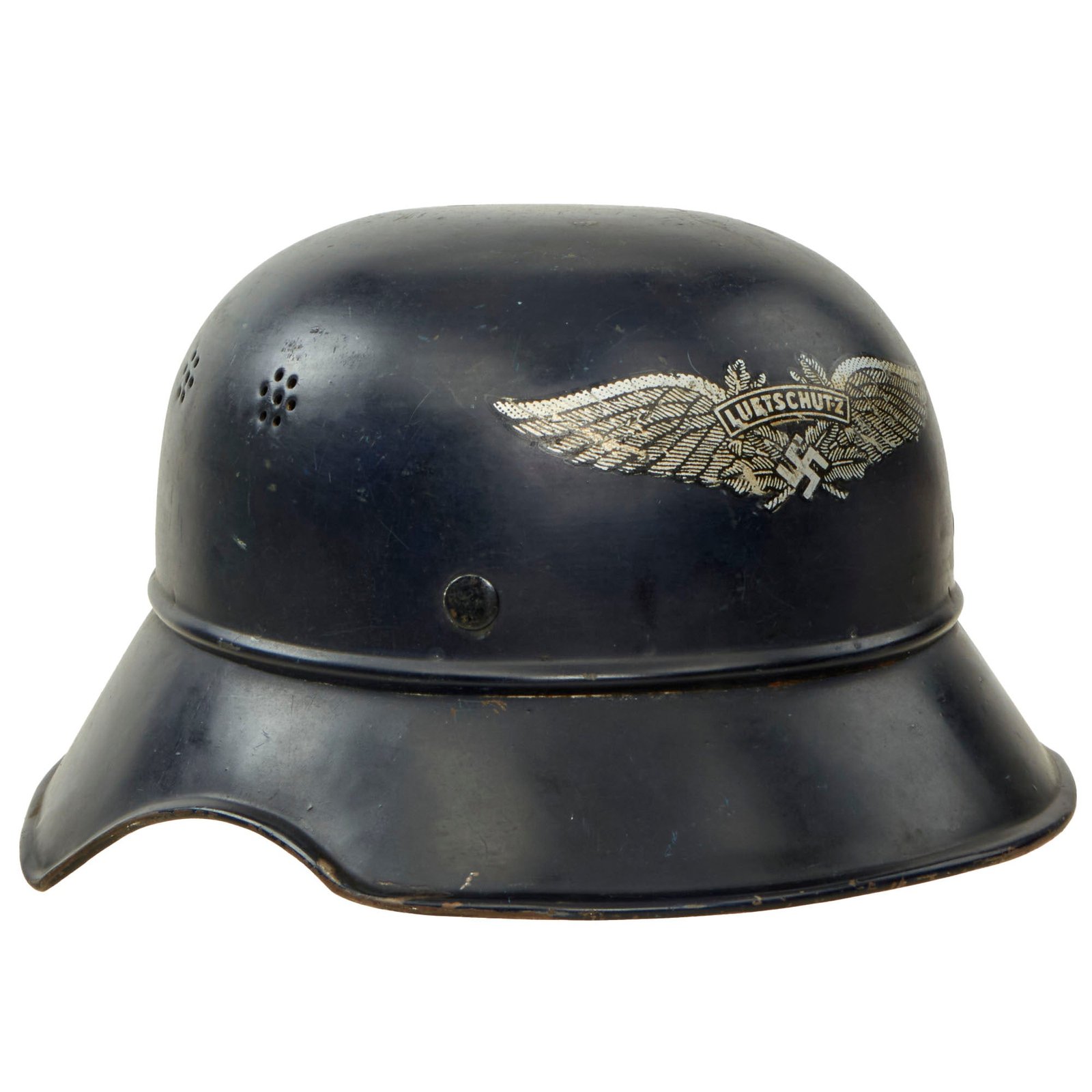 Buy Original German WWII M38 Luftschutz Beaded Gladiator Air Defense Helmet with 59cm Liner - dated 1938 | Original Firearms Antique For Sale