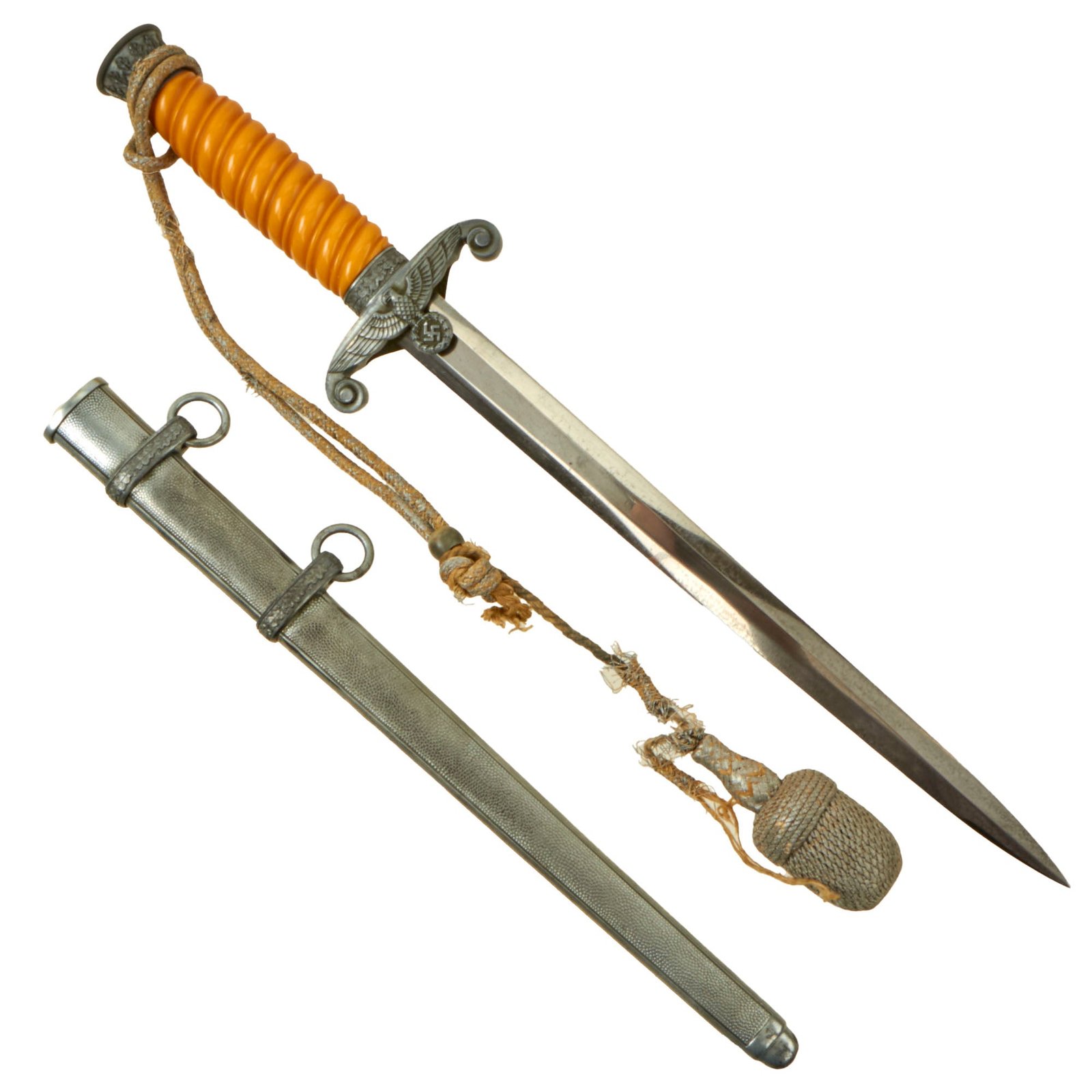 Buy Original German WWII Early Army Heer Officer Dagger by Carl Eickhorn with Scabbard and Damaged Portepee - 1935-41 Trademark | Original Firearms Antique For Sale