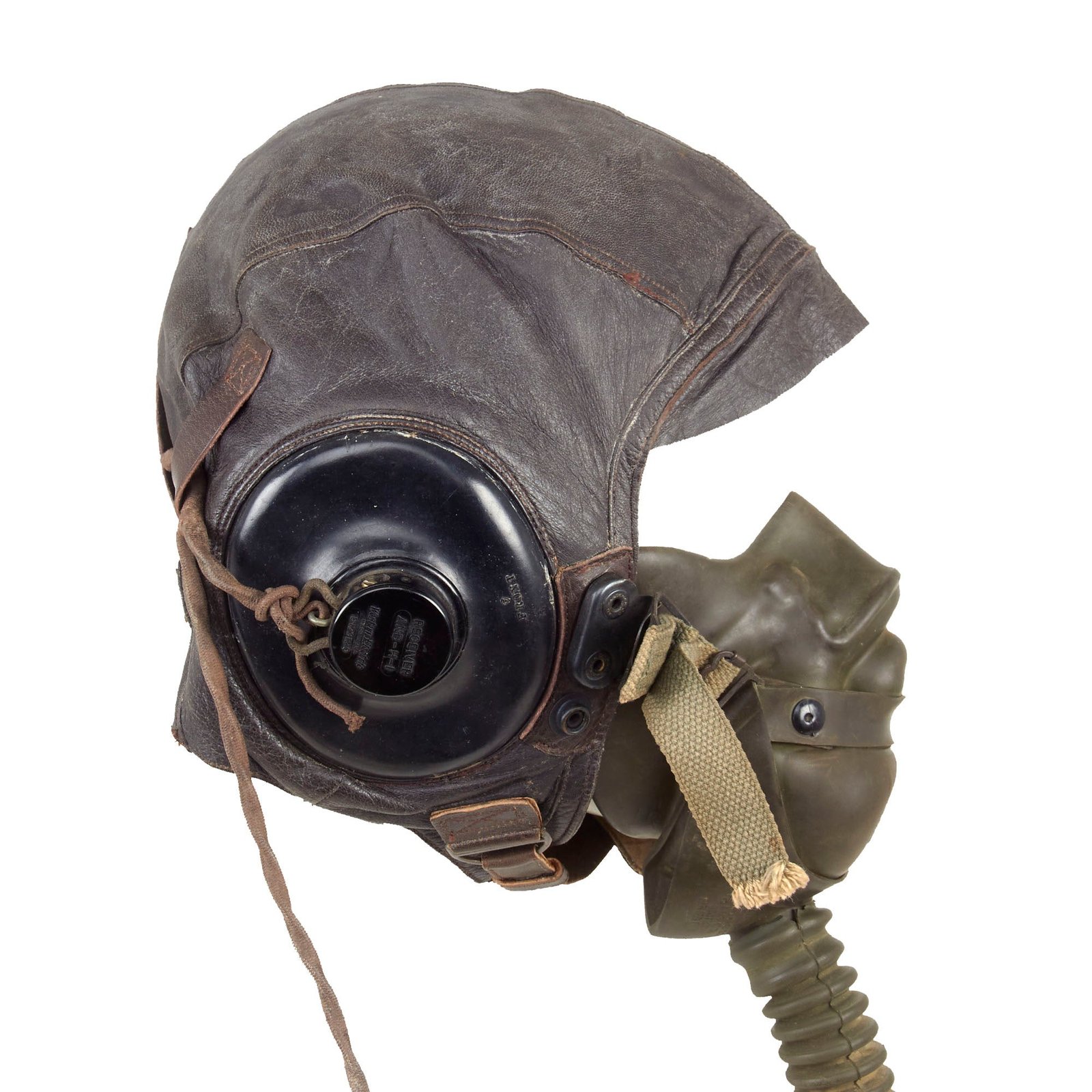 Buy Original U.S. WWII Army Air Forces Aviator Flight Set - A-11 Flying Helmet & A-14 Oxygen Mask | Original Firearms Antique For Sale