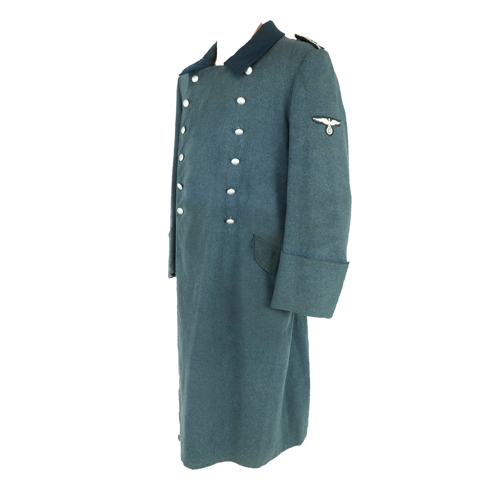 Buy Original German WWII Bahnschutzpolizei Railway Protection Police Zugführer’s M36 Greatcoat with Eagle & Shoulder Boards | Original Firearms Antique For Sale