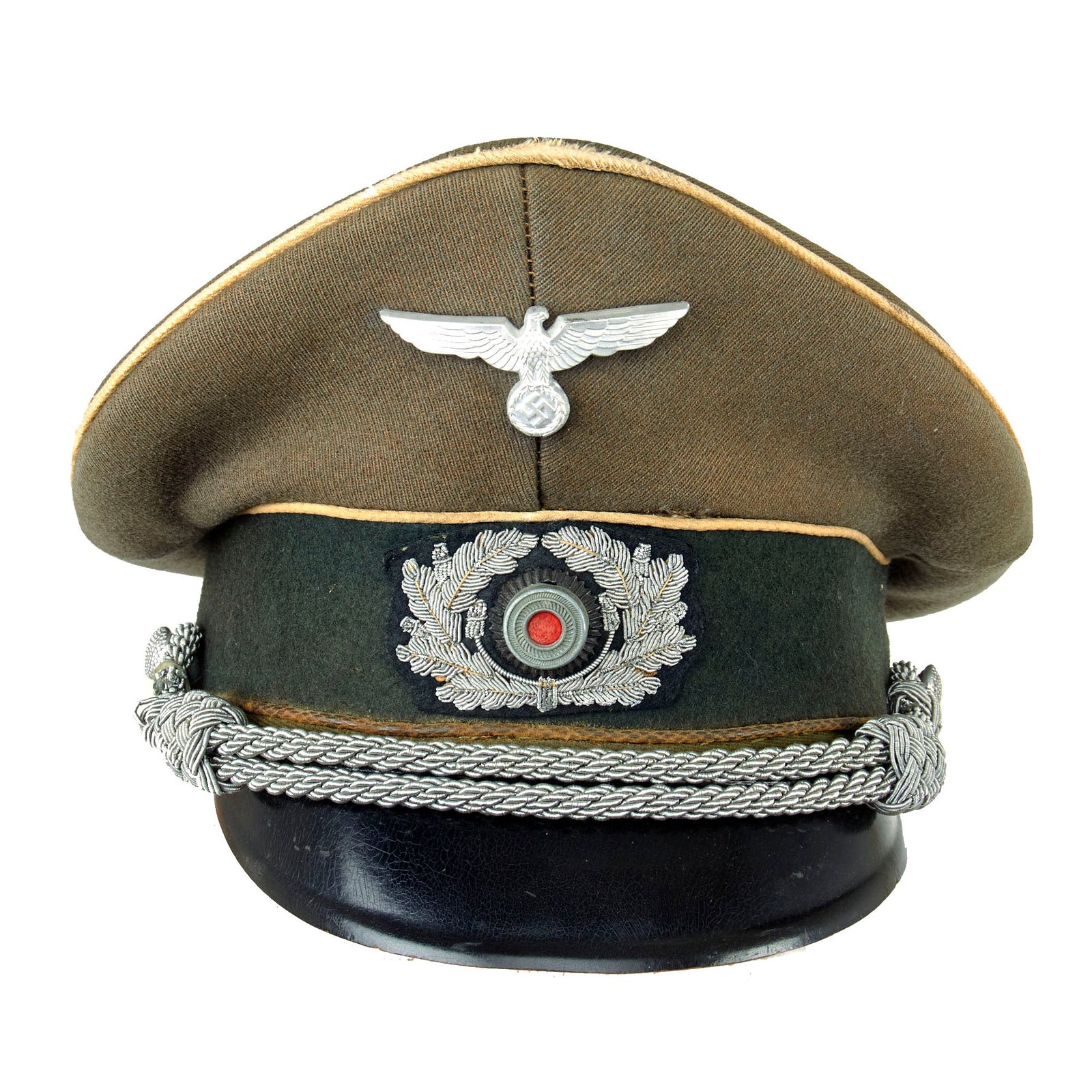 Buy Original German WWII Heer Army Infantry Officer Schirmmütze Visor Cap by Top Maker Peküro - Peter Küpper | Original Firearms Antique For Sale