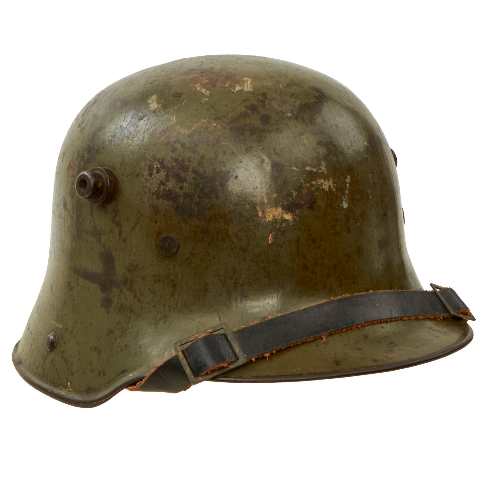 Buy Original Imperial German WWI M16 Stahlhelm Helmet with Leather Liner & Replica Chinstrap - Marked G62 | Original Firearms Antique For Sale