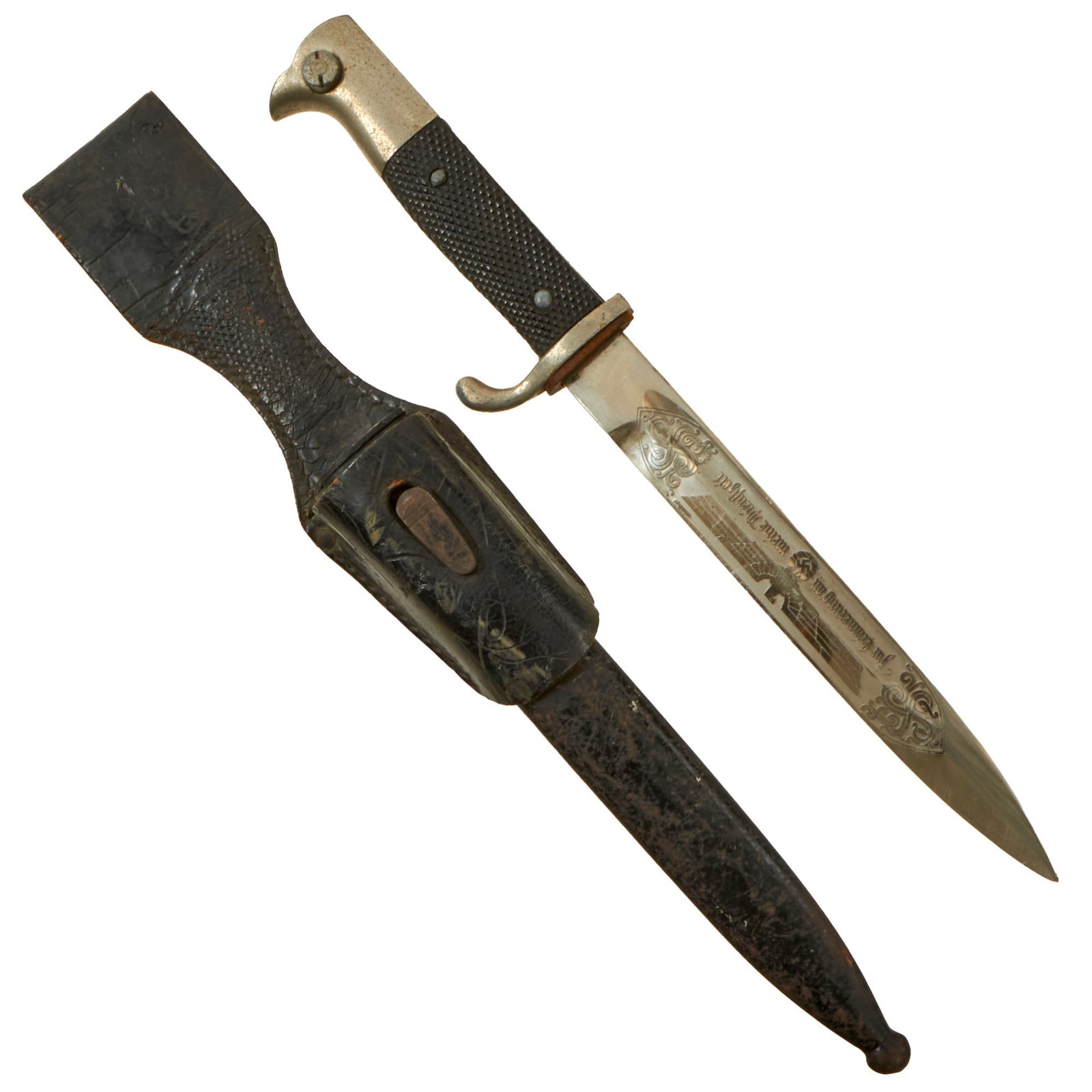 Buy Original German WWII Heer Army Etched Short 98k Dress Bayonet by Robert Klaas with Scabbard & Frog | Original Firearms Antique For Sale