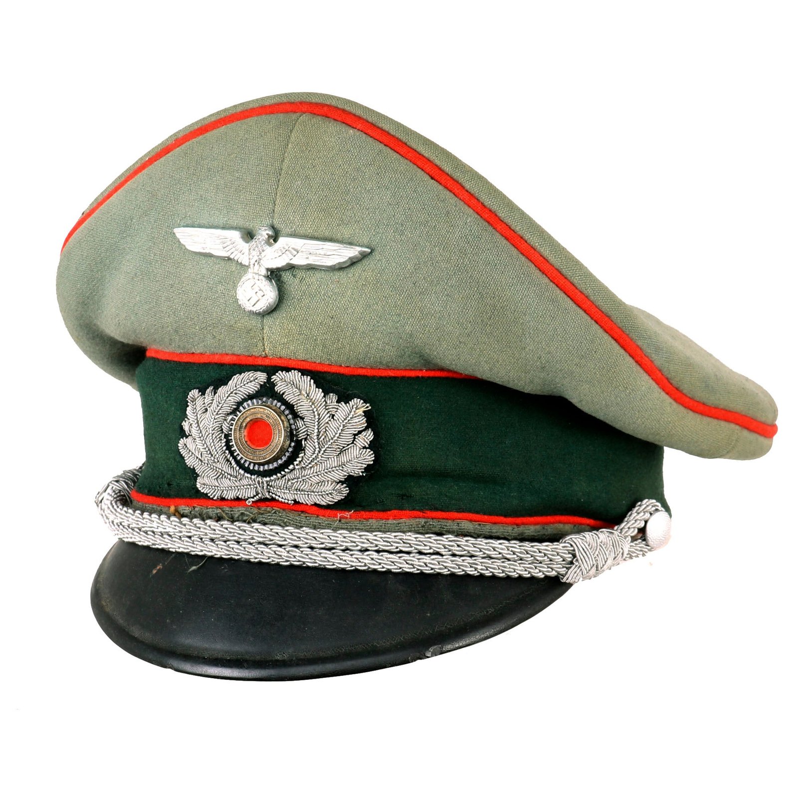 Buy Original German WWII Named and Regt. Marked Army Heer Artillery Officers Schirmmütze Visor Crush Cap - Service Damaged | Original Firearms Antique For Sale