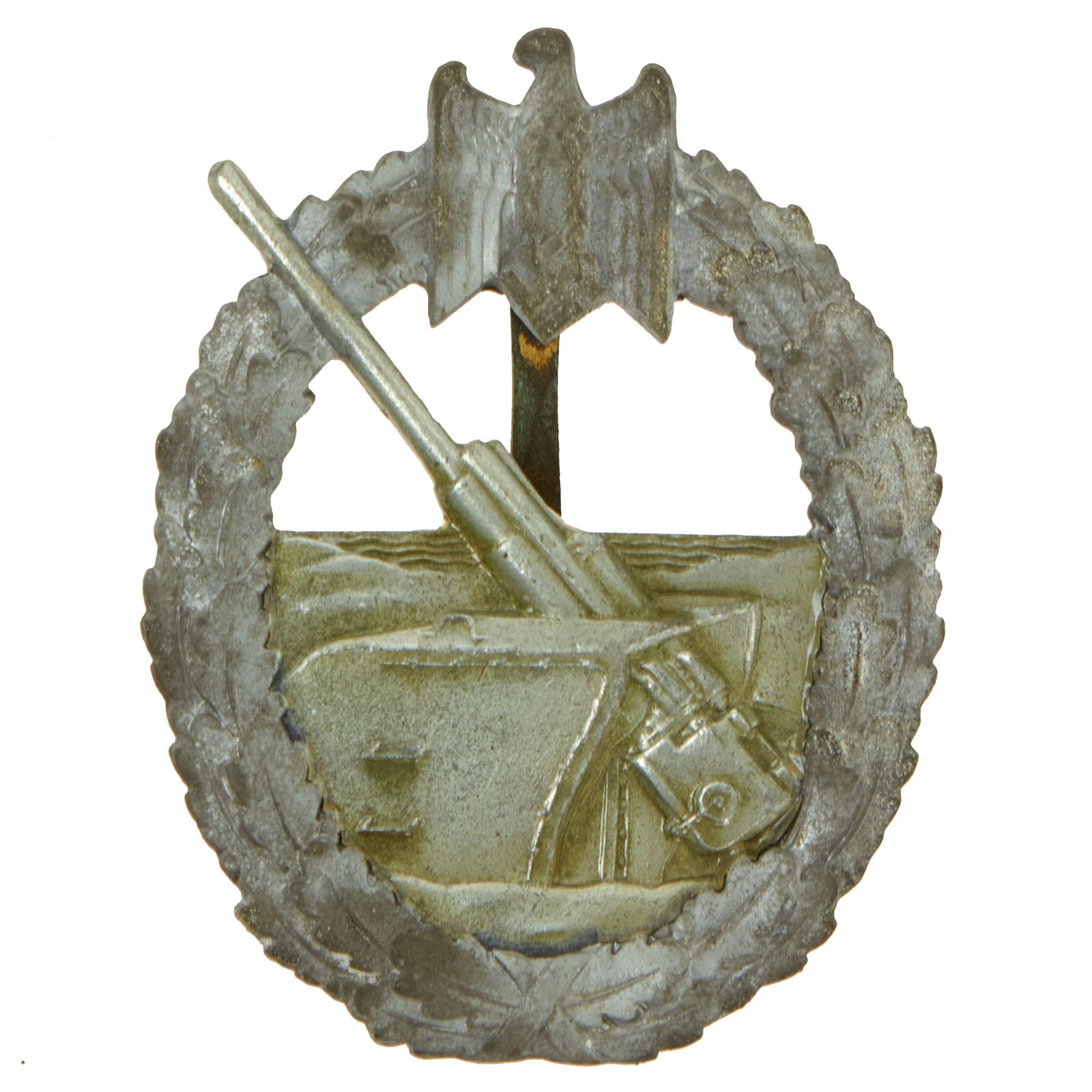 Buy Original German WWII Kriegsmarine Coastal Artillery Badge - Unmarked Solid Back | Original Firearms Antique For Sale