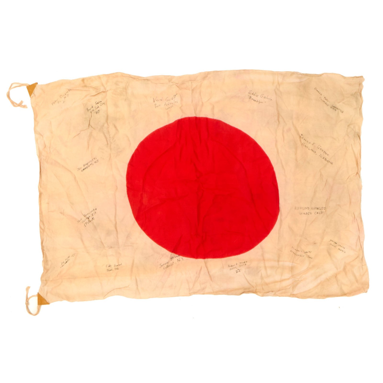 Buy Original Japanese WWII Americal Division Captured & Signed Silk Flag -  164th Infantry Regiment - 25 x 38” | Original Firearms Antique For Sale