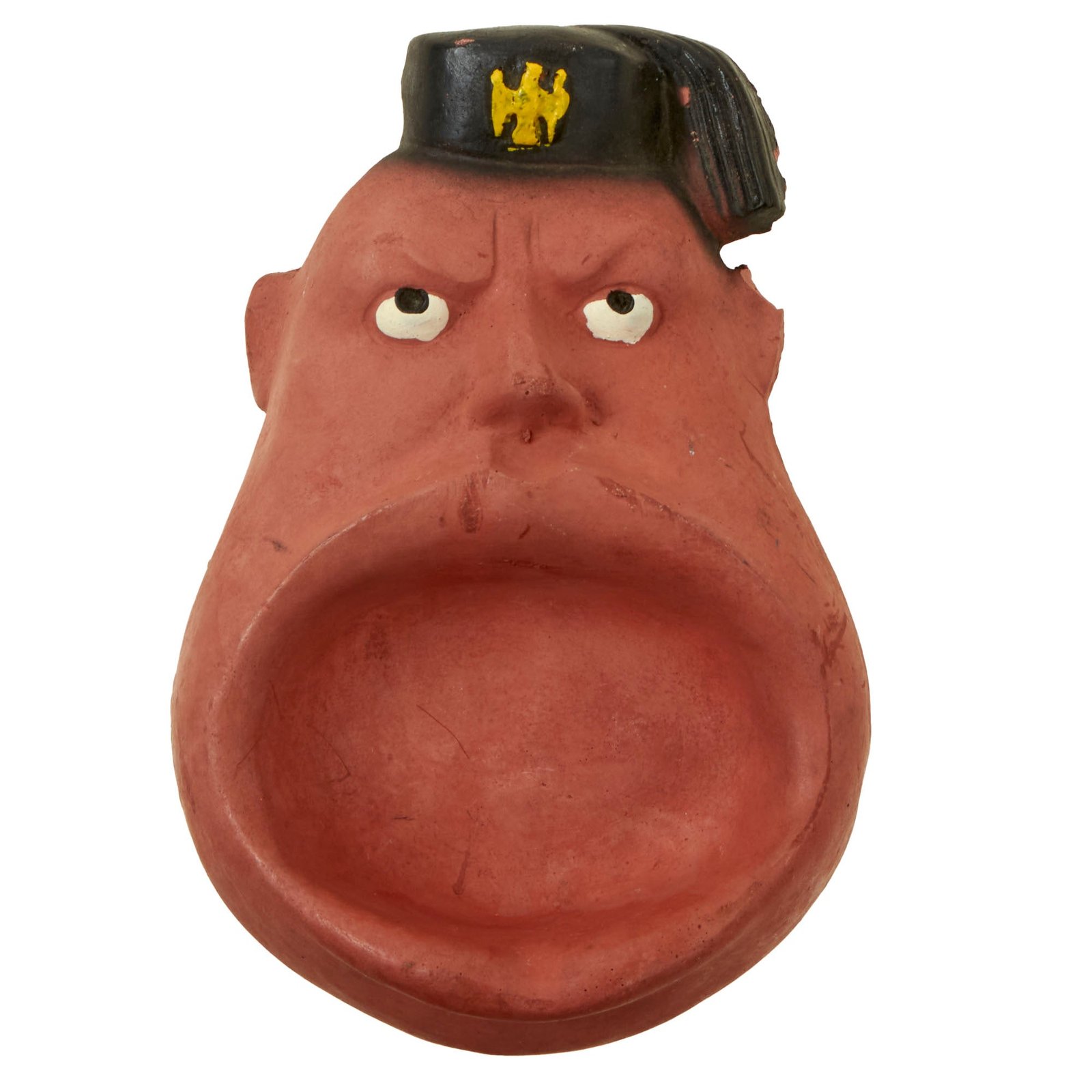 Buy Original U.S. WWII 1942 Dated Anti-Axis “The Jack-Axis” Mussolini Ashtray by Bassons Dummy Products with Original Label | Original Firearms Antique For Sale