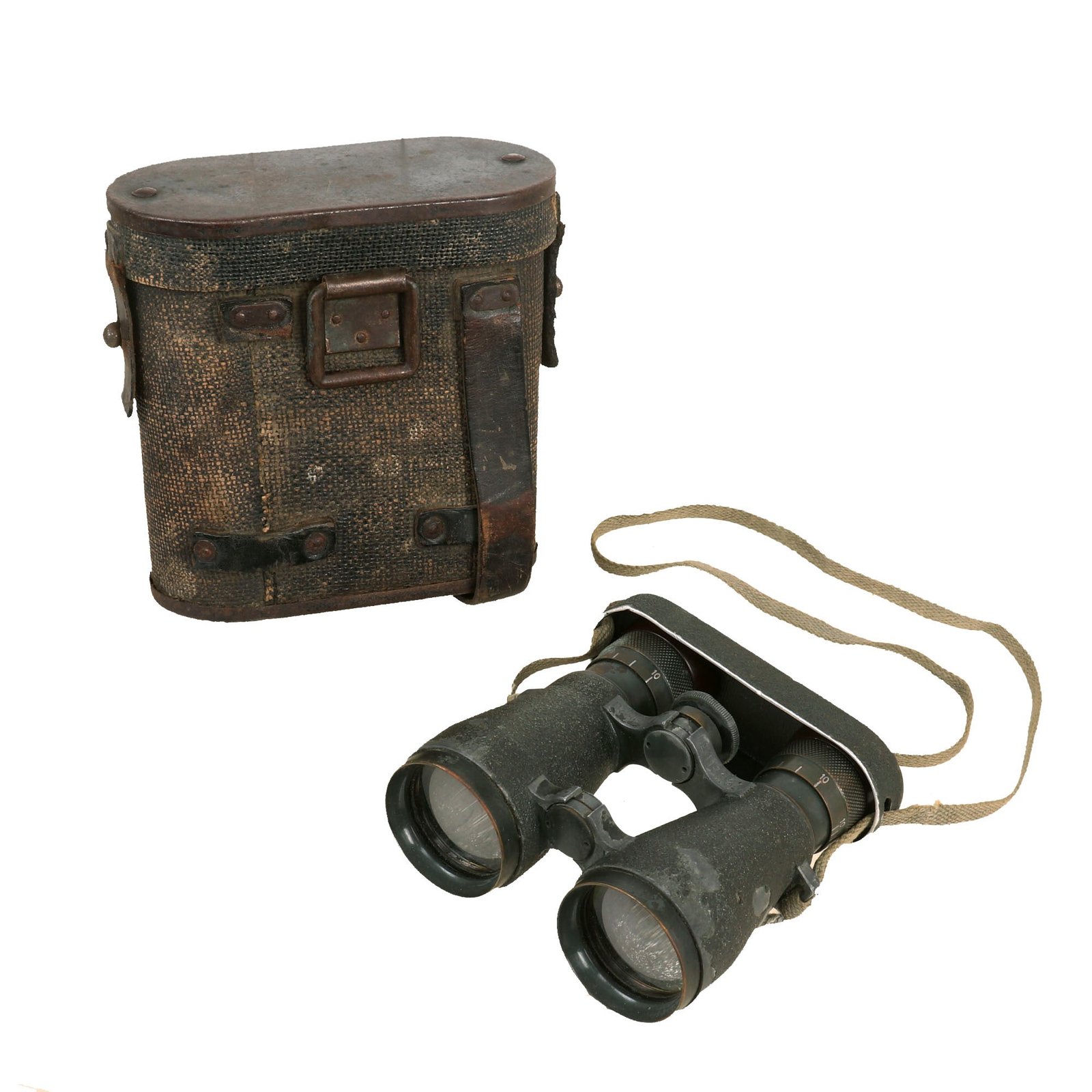 Buy Original Imperial German WWI Frenglas 08 Binoculars by Emil Busch A.G. in Ersatz Carrying Case | Original Firearms Antique For Sale