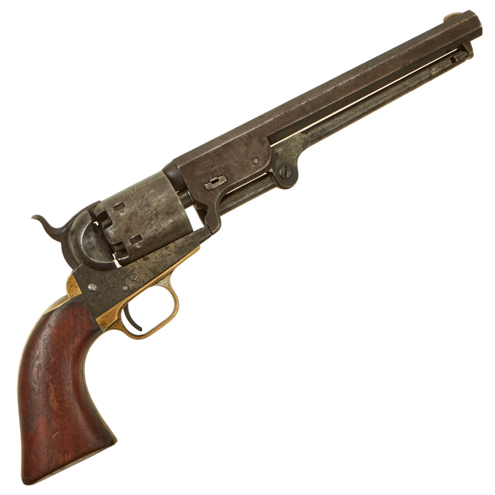 Buy Original U.S. Civil War Era Colt Model 1851 Navy .36cal Percussion Revolver made in 1853 with Cylinder Scene - Serial 27794 | Original Firearms Antique For Sale
