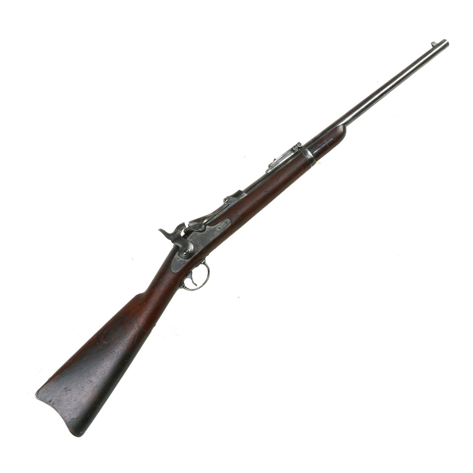 Buy Original U.S. Springfield Trapdoor Model 1884 Saddle Ring Carbine Serial 448870 with 3-Piece Cleaning Rod - Made in 1889 | Original Firearms Antique For Sale