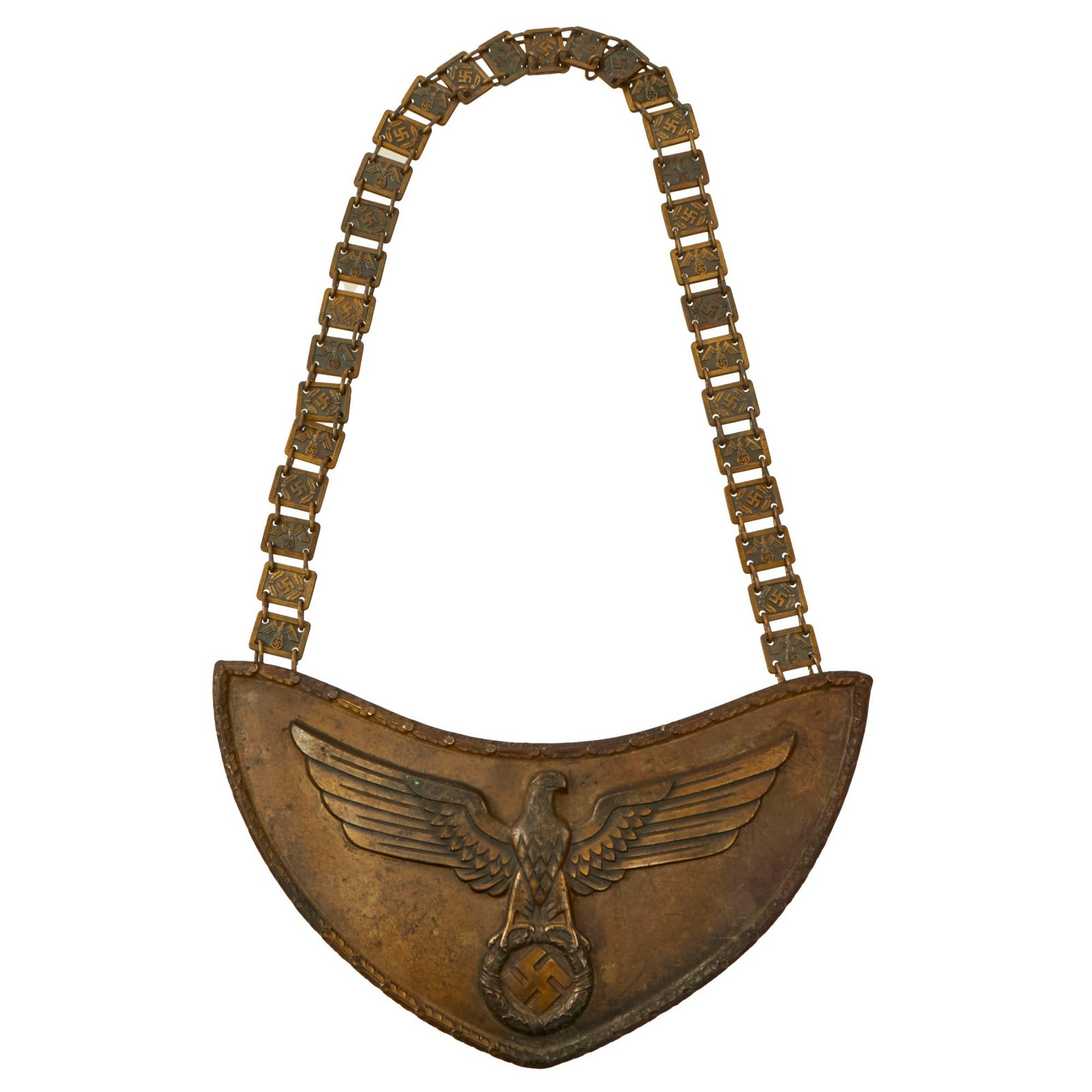 Buy Original German WWII NSDAP Political Leader Standard Bearer Gorget with Chain by Eugen Schmidhäussler of Pforzheim - RZM M1/128 | Original Firearms Antique For Sale