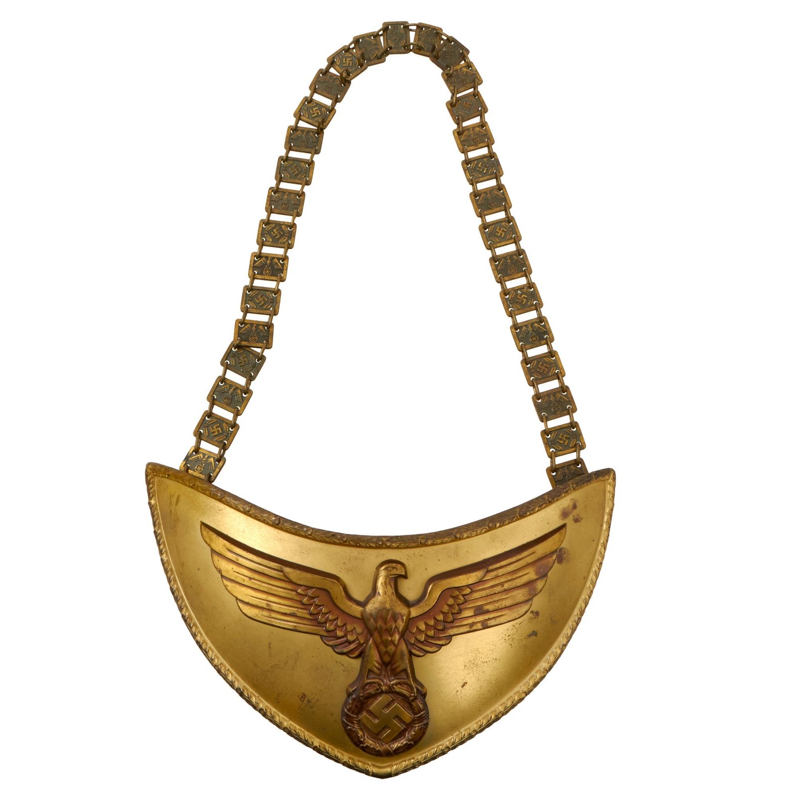 Buy Original German WWII NSDAP Political Leader Standard Bearer Gorget with Chain by Frank & Reif of Stuttgart - RZM M1/102 | Original Firearms Antique For Sale