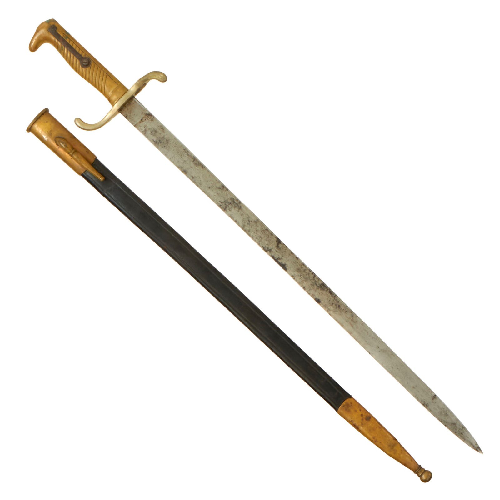 Buy Original Imperial German WWI M-1871 Mauser "Walking Out" Parade Dress Bayonet with Scabbard | Original Firearms Antique For Sale