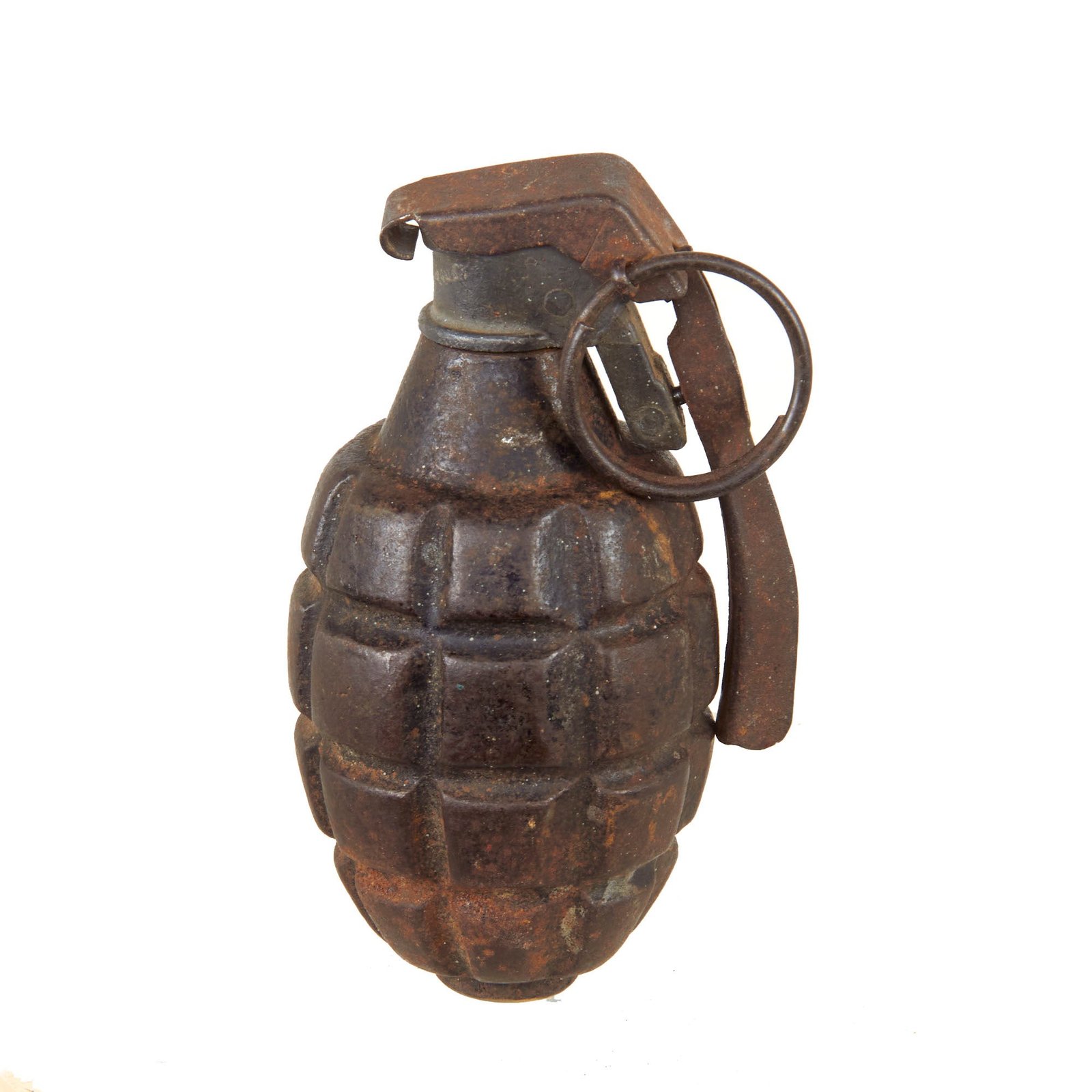 Buy Original U.S. WWI Extremely Rare Inert Mk. I Defensive Grenade with Original Fuse and Lever | Original Firearms Antique For Sale