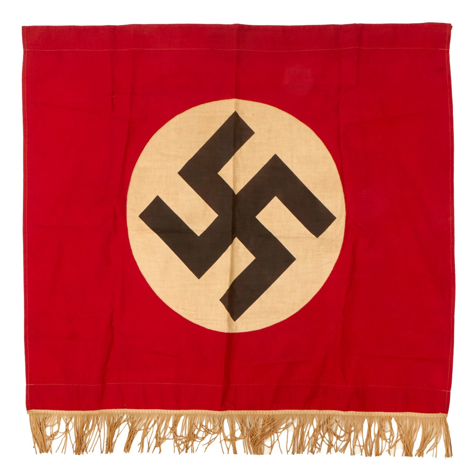 Buy Original German WWII NSDAP National Socialist Party Fringed Podium Banner - 31" x 34" | Original Firearms Antique For Sale