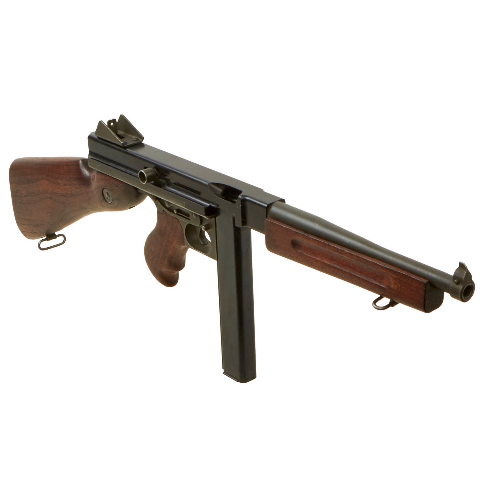 Buy Original U.S. WWII Thompson M1A1 Aluminum Receiver Display Submachine Gun with Unissued Live Barrel and Magazine | Original Firearms Antique For Sale