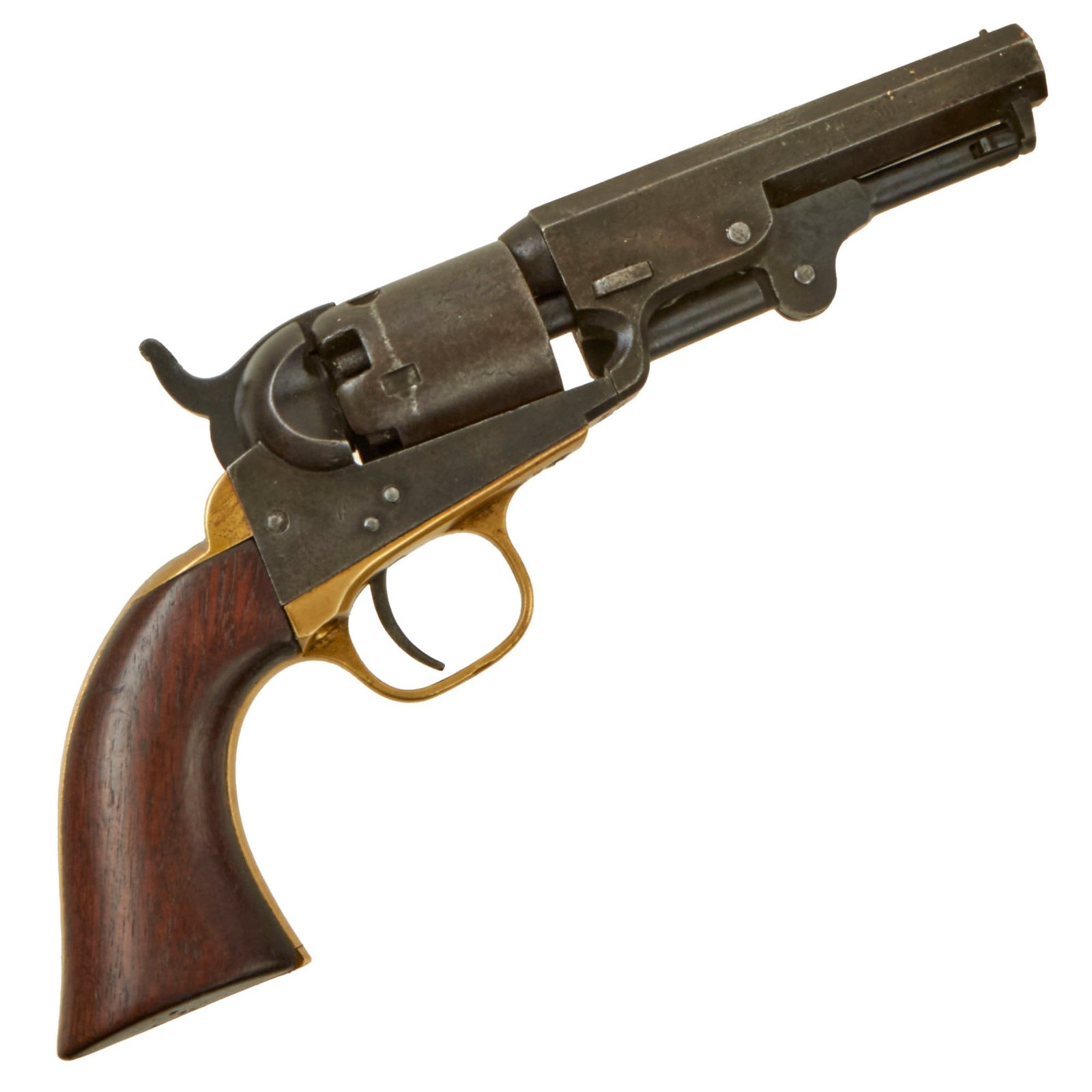 Buy Original U.S. Civil War Colt M1849 Pocket Percussion Revolver with 4" Barrel & Partial Cylinder Scene made in 1861 - Serial 185558 | Original Firearms Antique For Sale
