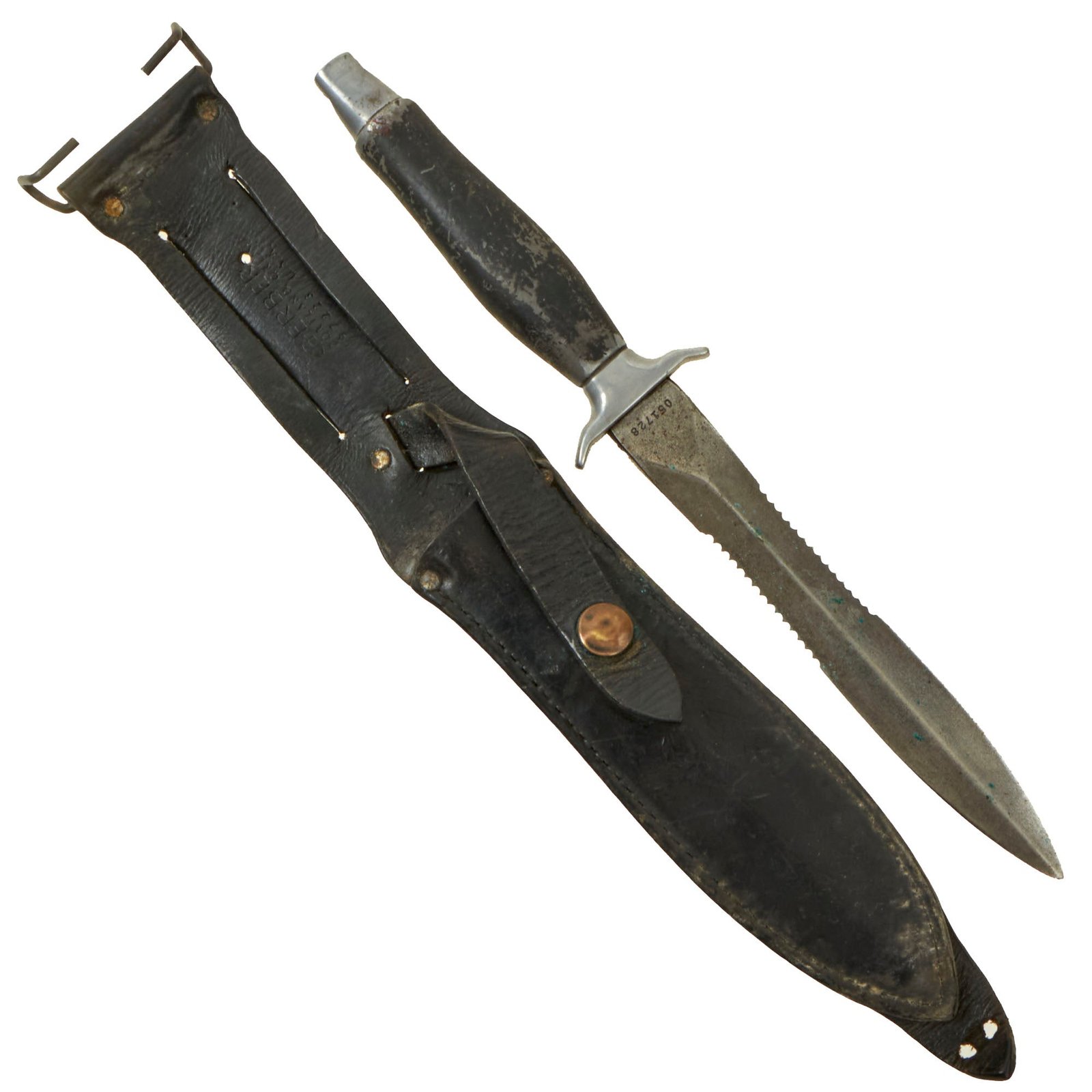 Buy Original U.S. Cold War Era Gerber MkII “Narrow Wasp” Fighting Survival Knife with Scabbard - Serial 051728 Made in 1977 | Original Firearms Antique For Sale