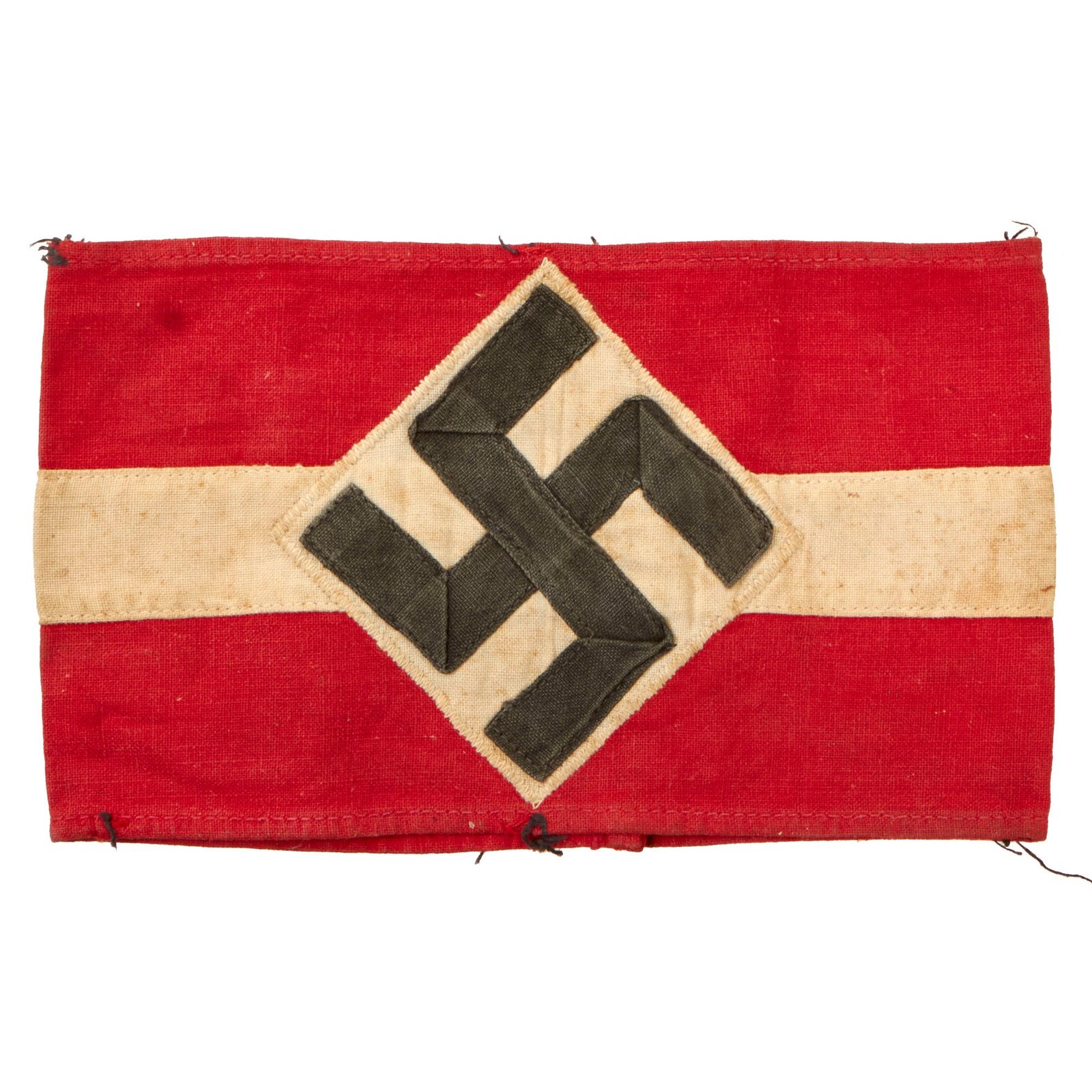 Buy Original German WWII Service Worn HJ Youth Organization Member Multi-piece Cotton Armband | Original Firearms Antique For Sale