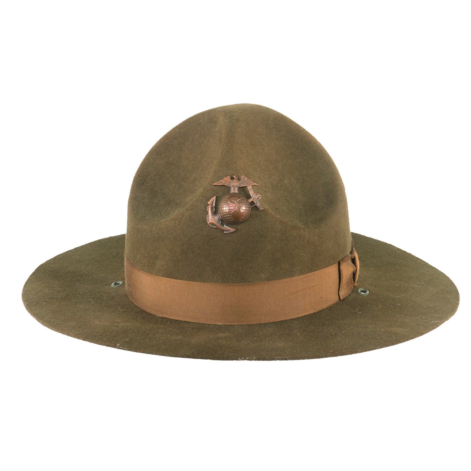 Buy Original U.S. WWII USMC Officer’s Campaign Hat with EGA Hat Device - Dated 1944 | Original Firearms Antique For Sale