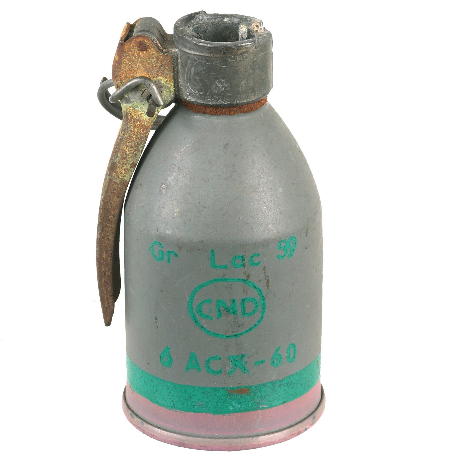 Buy Original French Post-WWII Inert Trainer Cutaway OF 59 Gas Grenade | Original Firearms Antique For Sale
