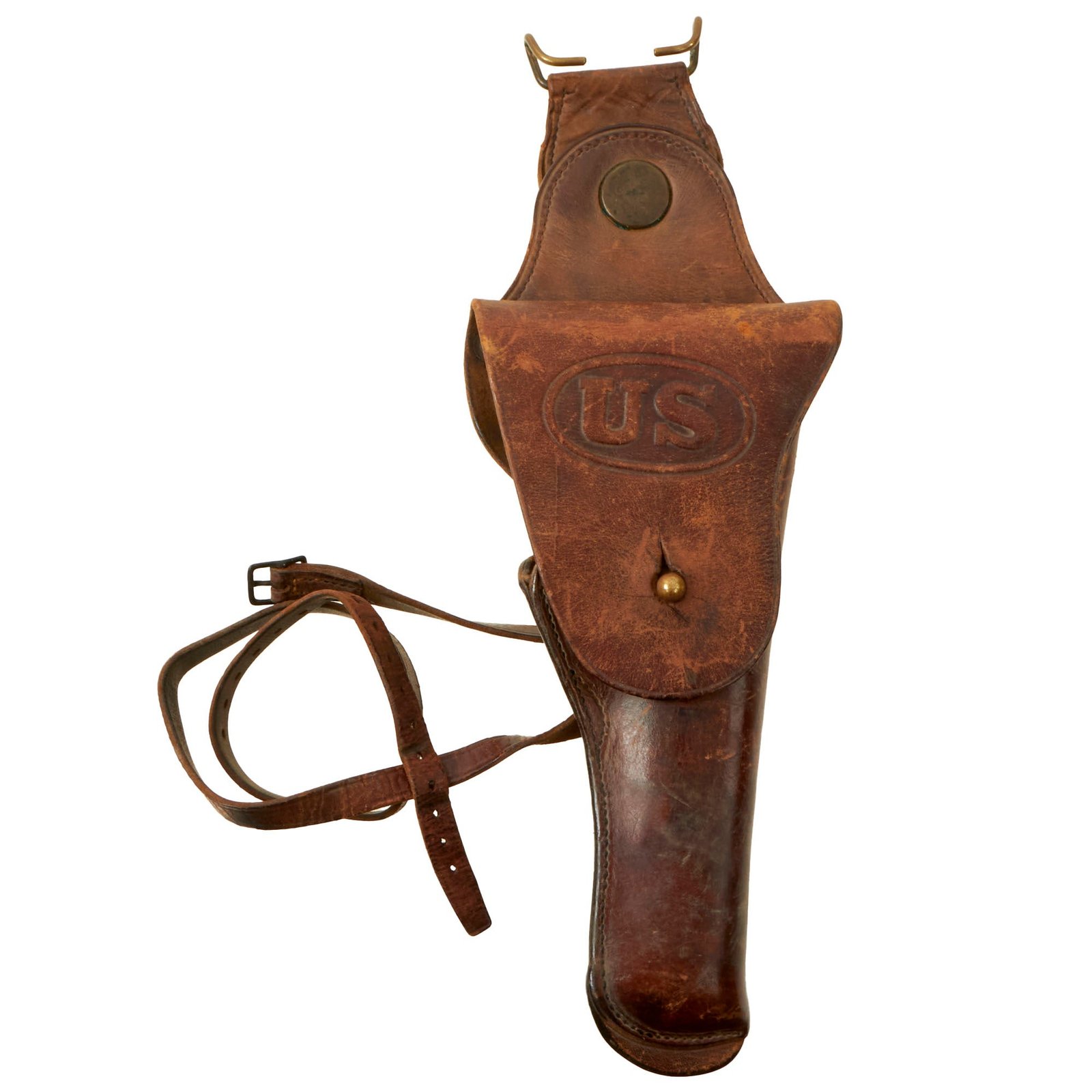Buy Original U.S. WWI M1912 Colt 1911 .45 Cavalry Swivel Leather Holster with Leg Tie Down | Original Firearms Antique For Sale