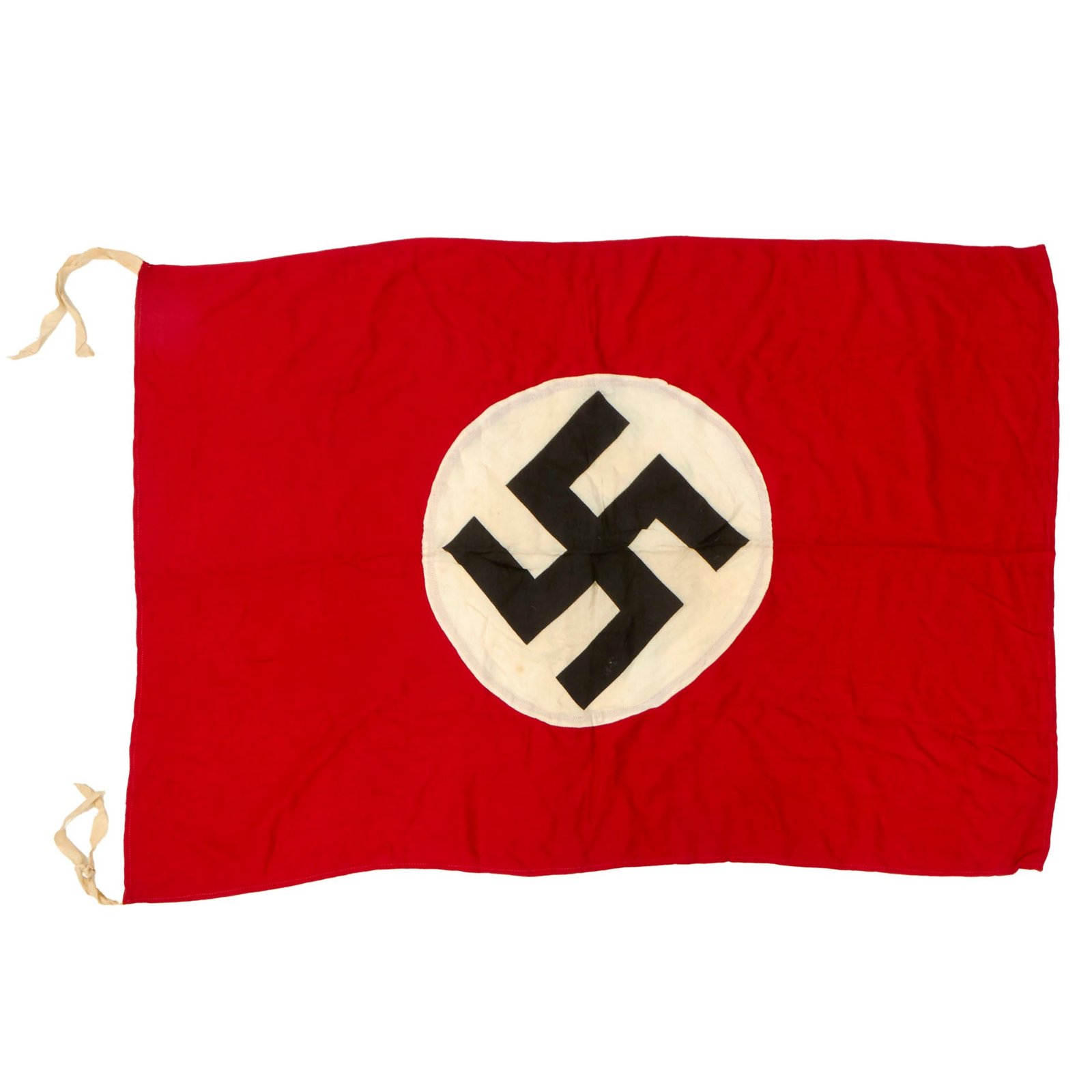 Buy Original German WWII NSDAP Italian Made National Political Flag with Hanger Ties - 31" x 45" | Original Firearms Antique For Sale