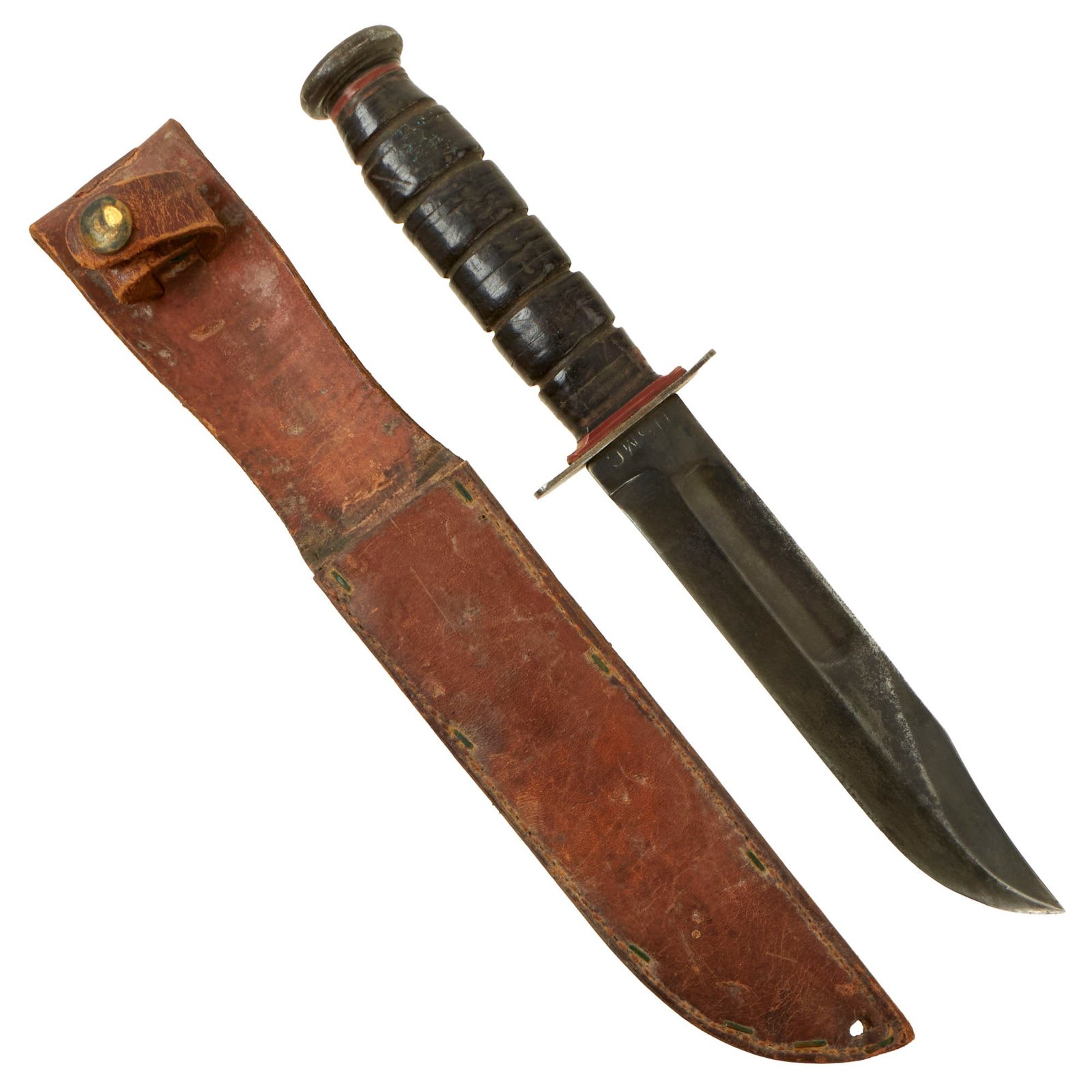 Buy Original U.S. WWII USMC Mark 2 KA-BAR Fighting Knife With Leather Sheath | Original Firearms Antique For Sale