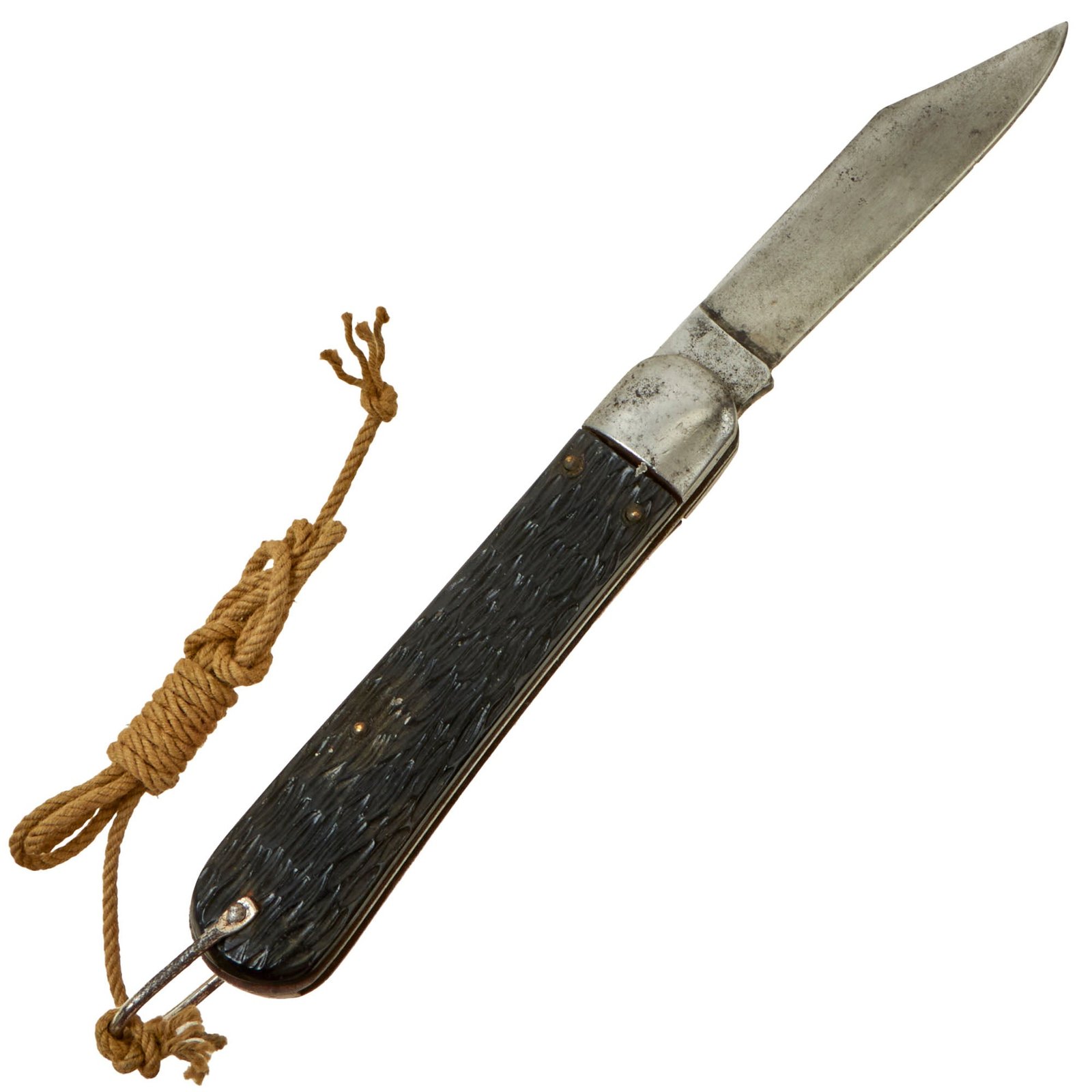 Buy Original U.S. WWII Type Korean War Airborne Schrade Walden NY M2 Pocket Knife with Lanyard | Original Firearms Antique For Sale