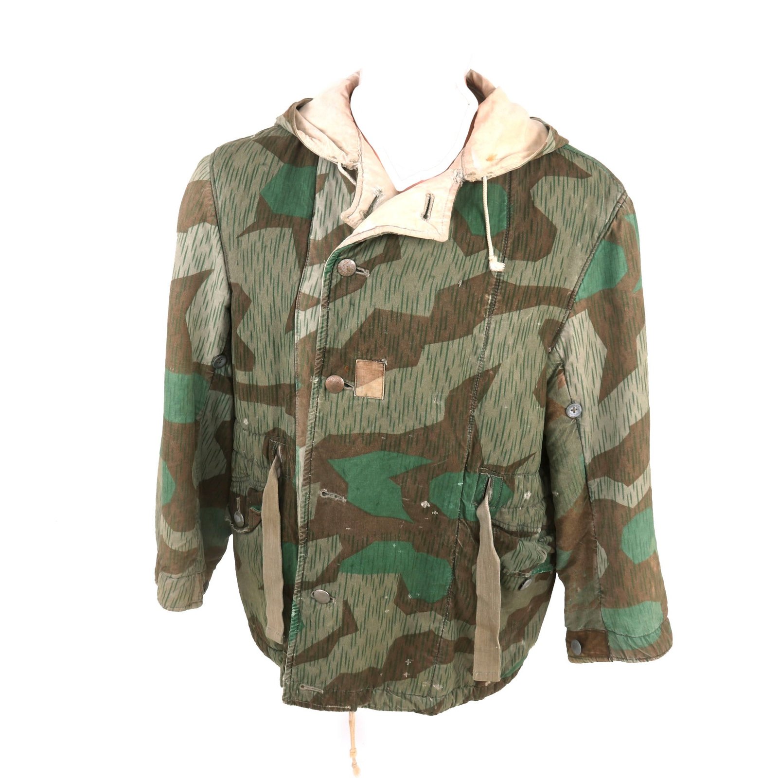 Buy Original German WWII Splittertarnmuster Splinter Pattern Reversible to Snow Pattern Camouflage Winter Parka with Faded RBNr. Marking | Original Firearms Antique For Sale