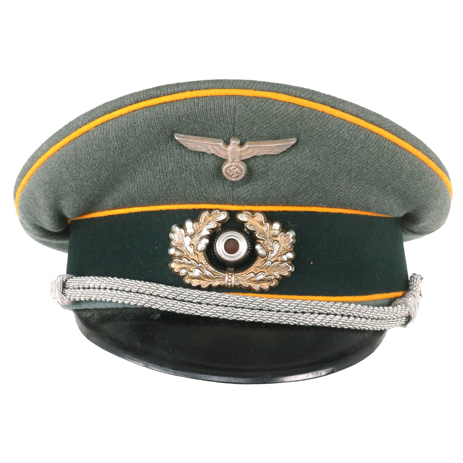 Buy Original German WWII Heer Cavalry Officer Schirmmütze Visor Cap by EREL Extra - Double Marked | Original Firearms Antique For Sale