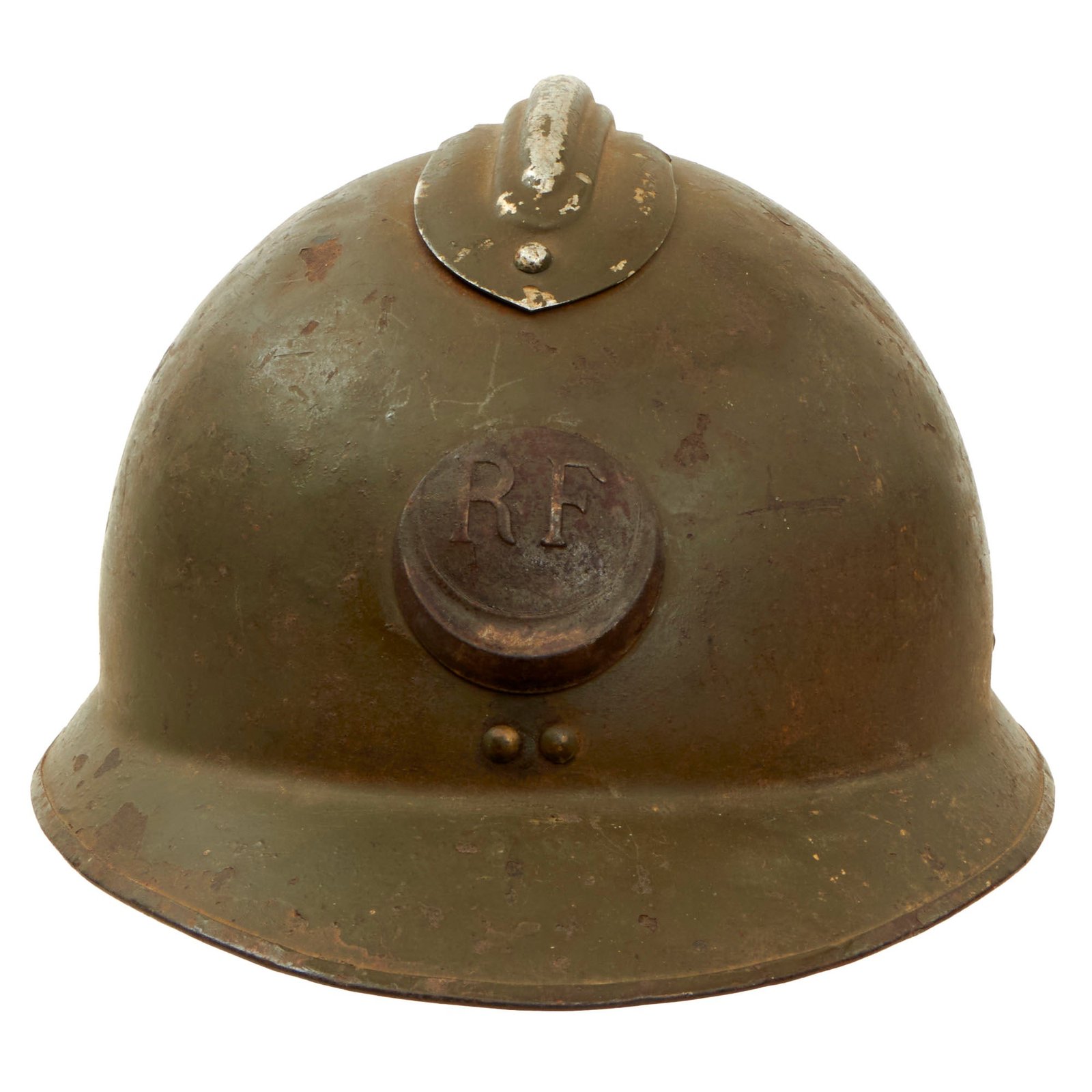 Buy Original French WWII North African Zouave M26 Adrian Helmet - Full Liner & Chinstrap | Original Firearms Antique For Sale