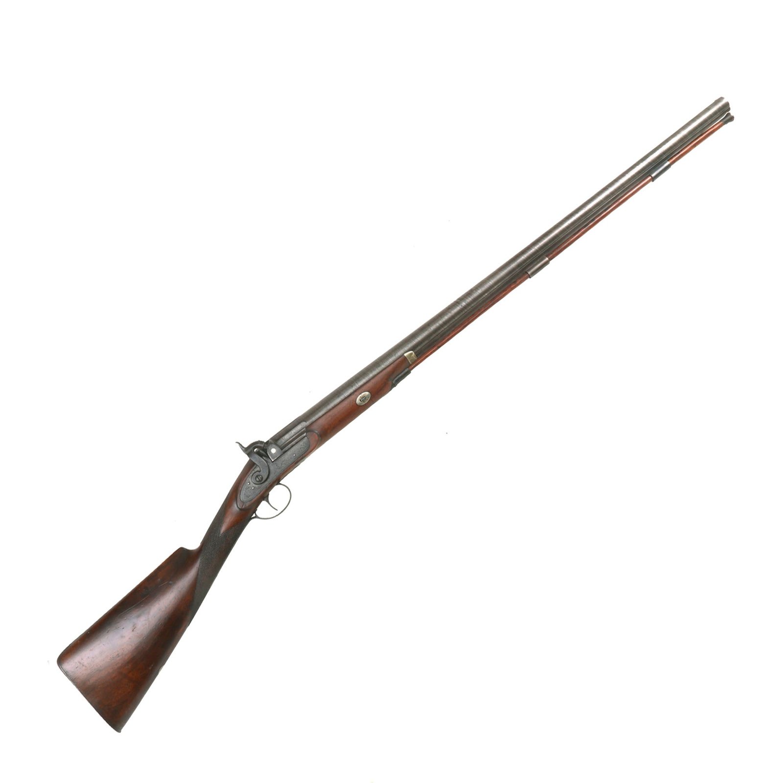 Buy Original U.S. Circa 1830 Percussion Shotgun by STEELE of Albany with London Fine Twist Damascus Barrel - .75 Caliber | Original Firearms Antique For Sale