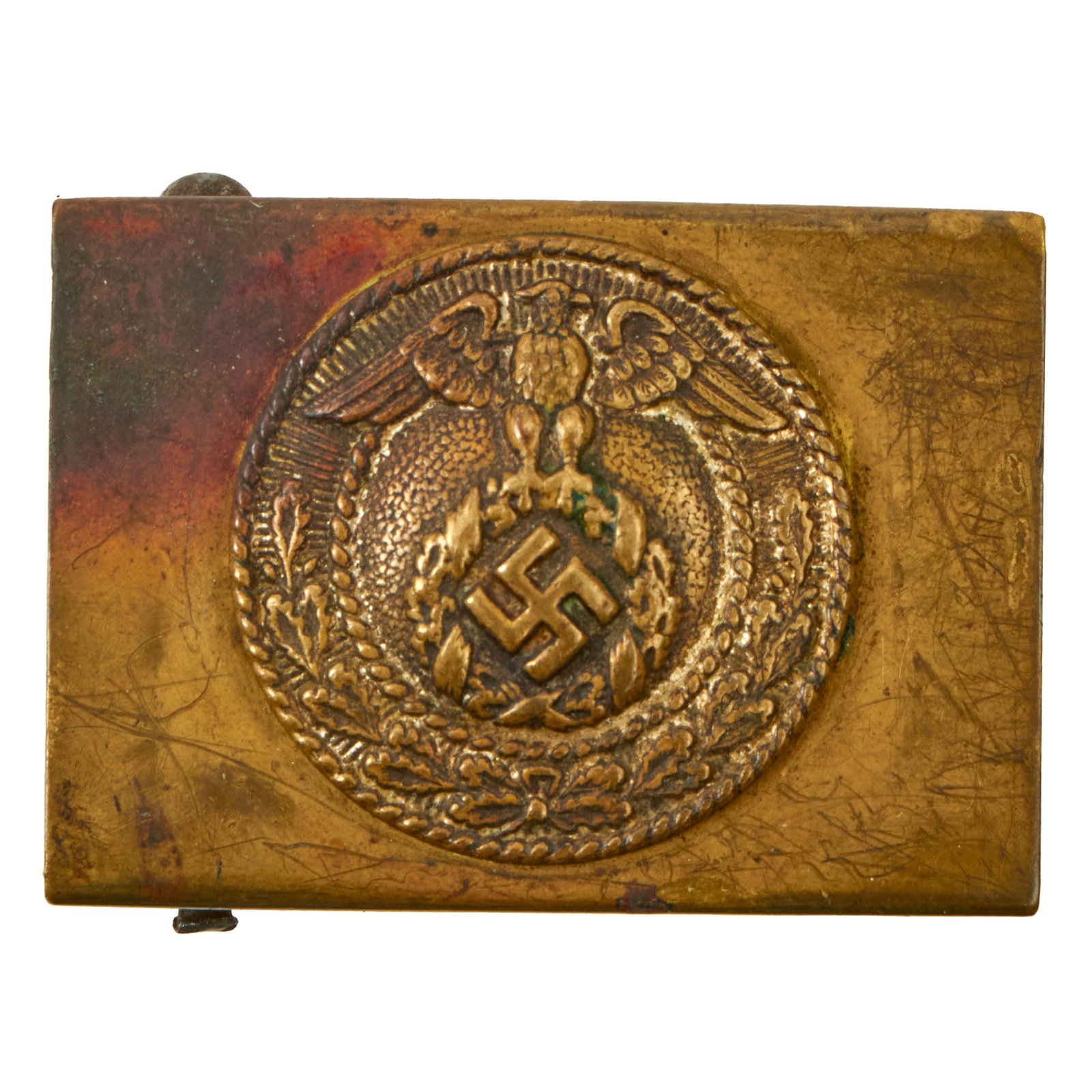 Buy Original German WWII Early Small SA or NSDAP-Jugend Two Piece Brass Belt Buckle - Sturmabteilung | Original Firearms Antique For Sale
