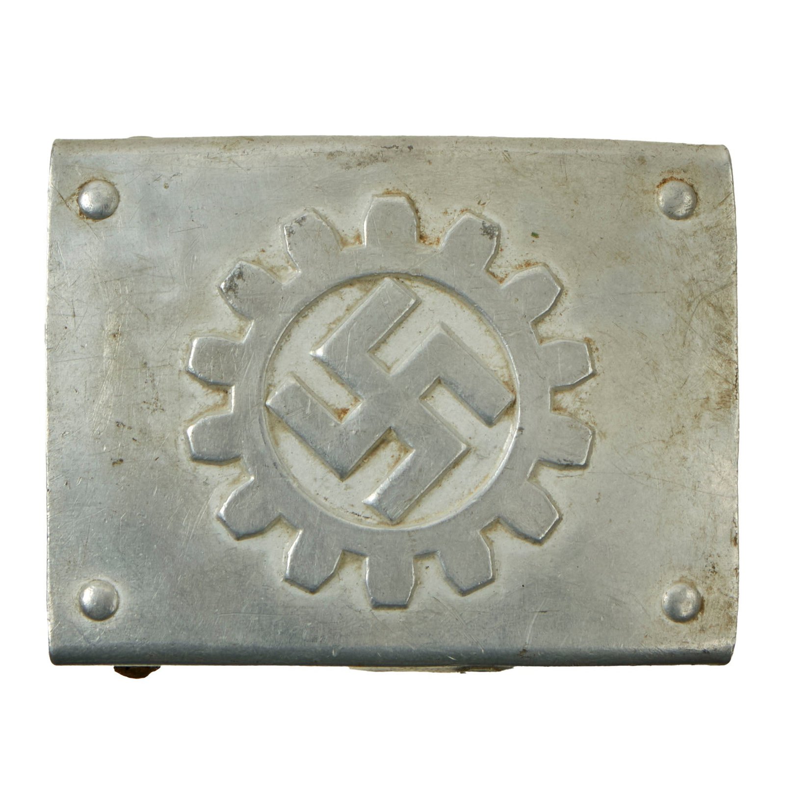 Buy Original German WWII DAF Aluminum Belt Buckle by F. W. Assmann & Söhne of Lüdenscheid - RZM M4/39 | Original Firearms Antique For Sale