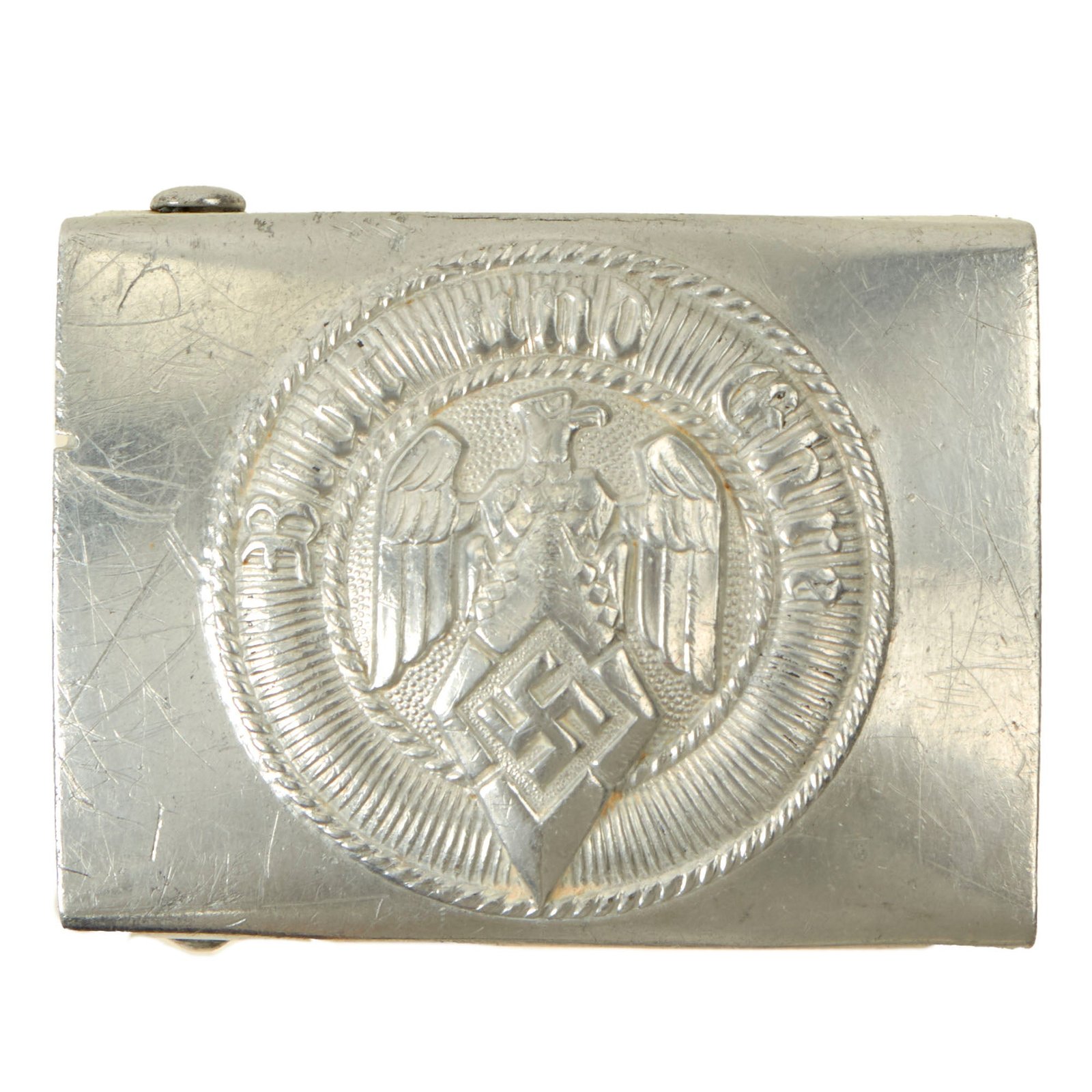 Buy Original German WWII HJ Aluminum Belt Buckle by Paul Cramer & Co. of Lüdenscheid - M4/44 | Original Firearms Antique For Sale