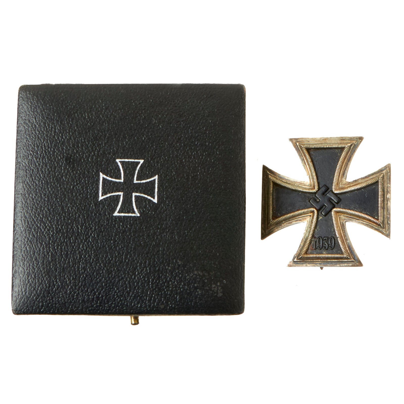 Buy Original German WWII Iron Cross First Class 1939 with Pinback in Case - EKI - Unmarked | Original Firearms Antique For Sale