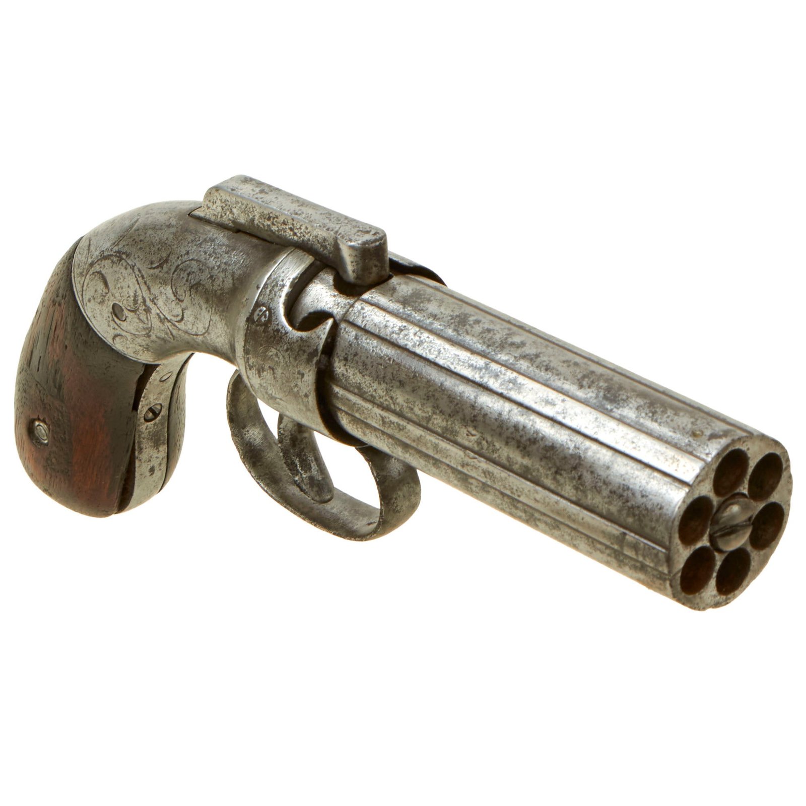 Buy Original U.S. Ethan Allen of Worcester .31cal Percussion Pepperbox Revolver - Markings Worn Off - Matching Serial 39 | Original Firearms Antique For Sale