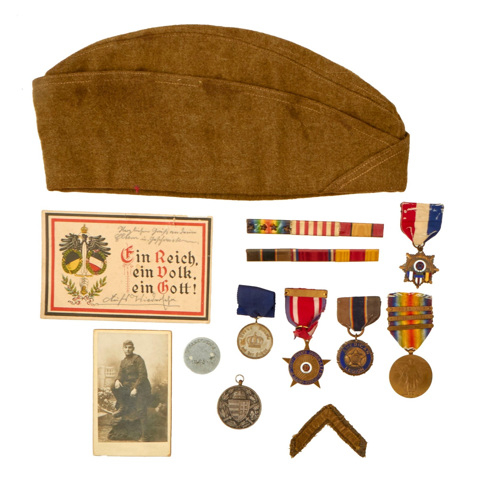 Buy Original U.S. WWI 37th Division Dog Tag & Victory Medal Grouping - Frank Blum, 146th Infantry Regiment | Original Firearms Antique For Sale