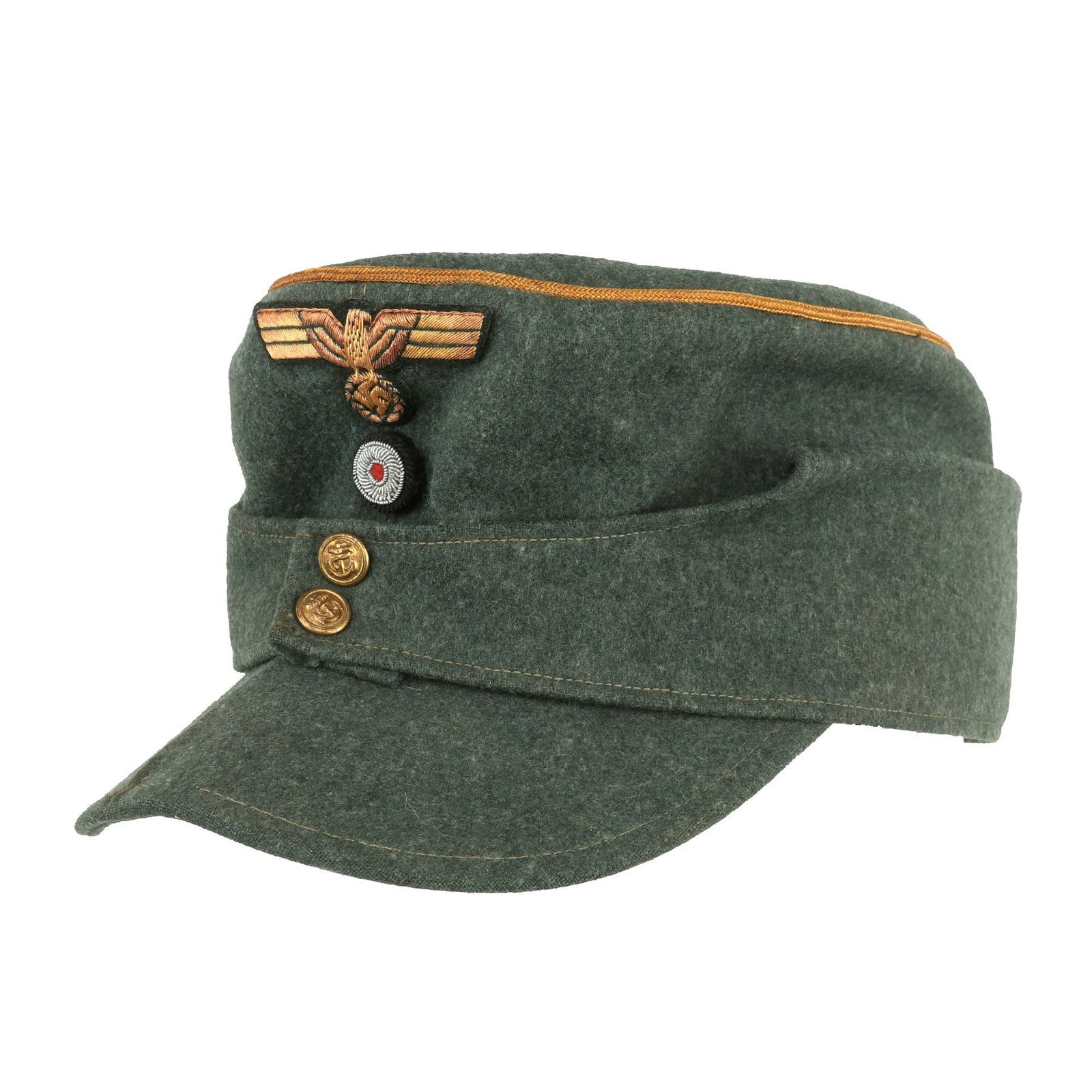 Buy Original German WWII Kriegsmarine Coastal Artillery Officer M43 Einheitsmütze Field Cap | Original Firearms Antique For Sale
