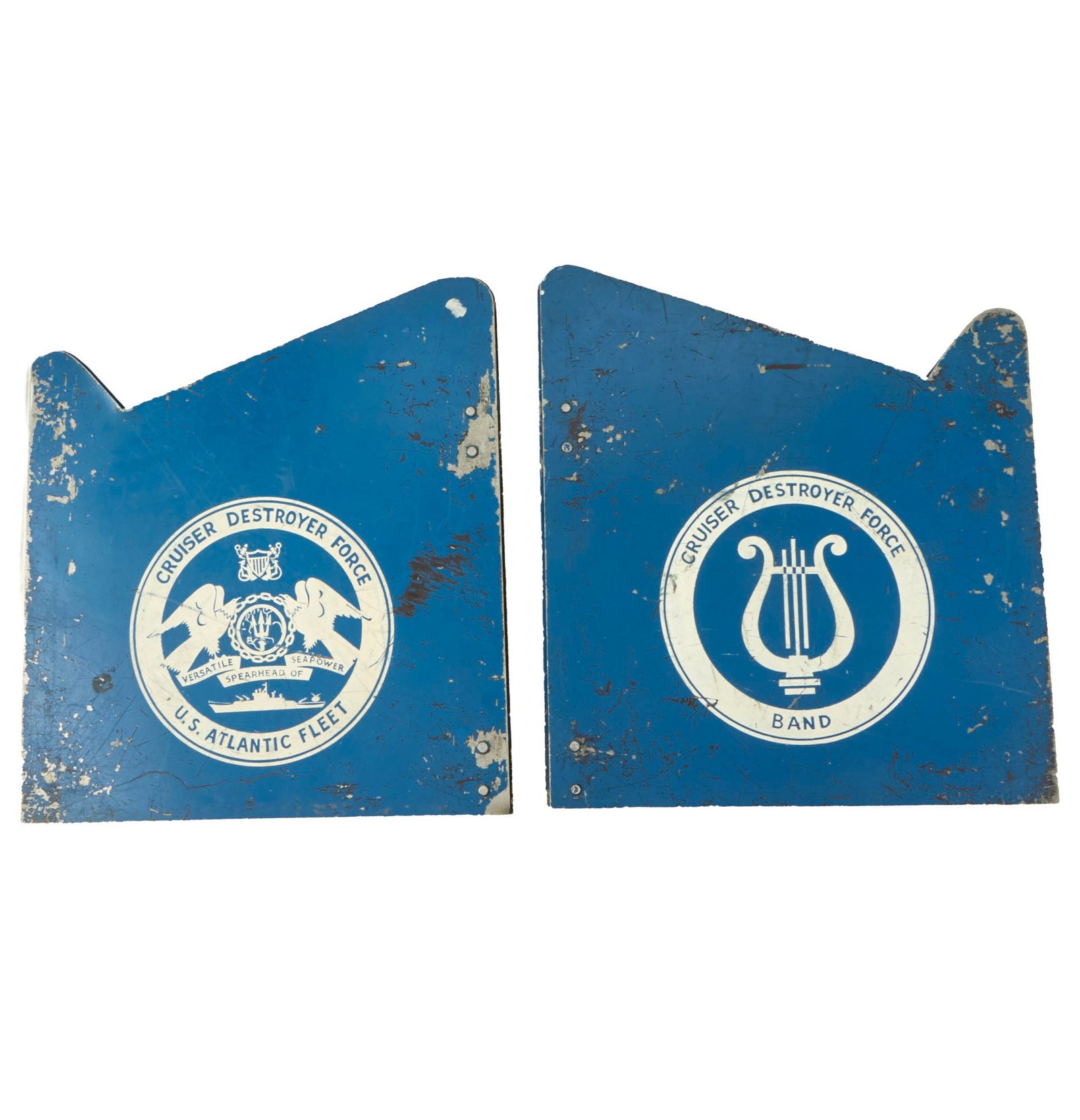 Buy Original U.S. Vietnam War Era Cruiser Destroyer Force Pair of Band Stands - U.S. Atlantic Fleet | Original Firearms Antique For Sale