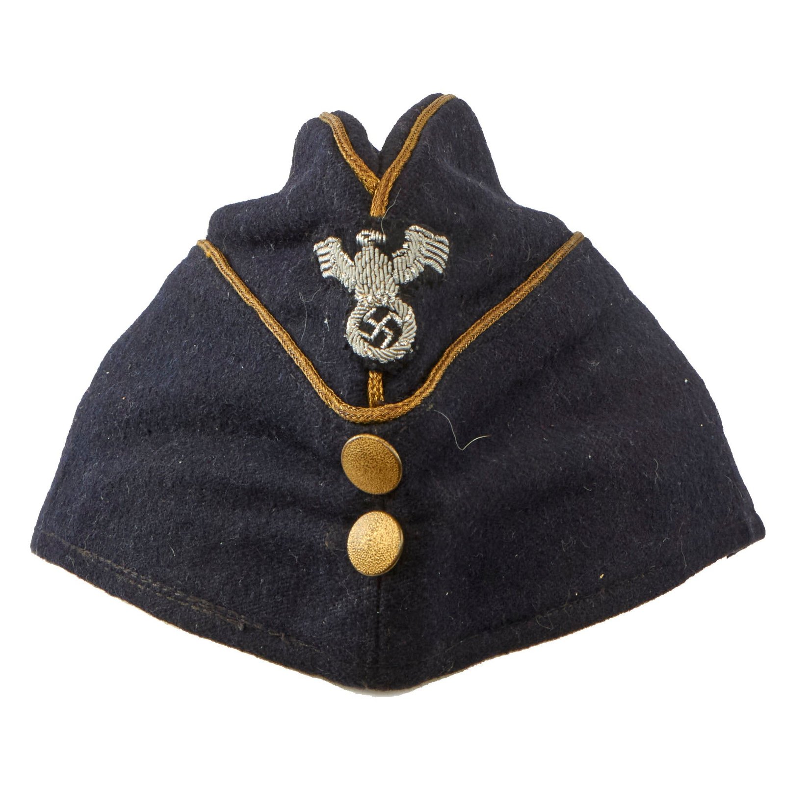 Buy Original German WWII German DAF Labor Front Senior Leader's Overseas Cap with RZM Tag and Gold Piping | Original Firearms Antique For Sale