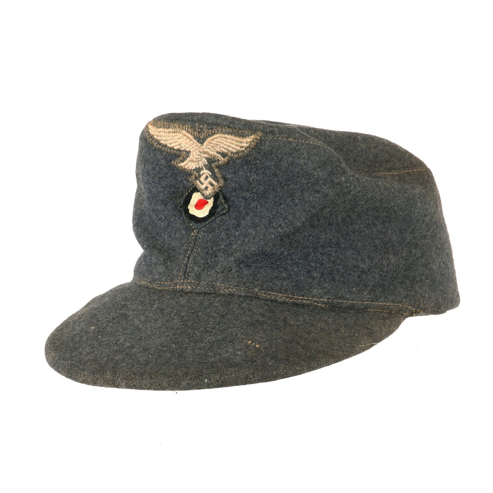 Buy Original German WWII Luftwaffe 1944 Dated M43 Einheitsmütze Wool Field Cap with RBNr. Markings - Flaps Removed - Size 58cm | Original Firearms Antique For Sale