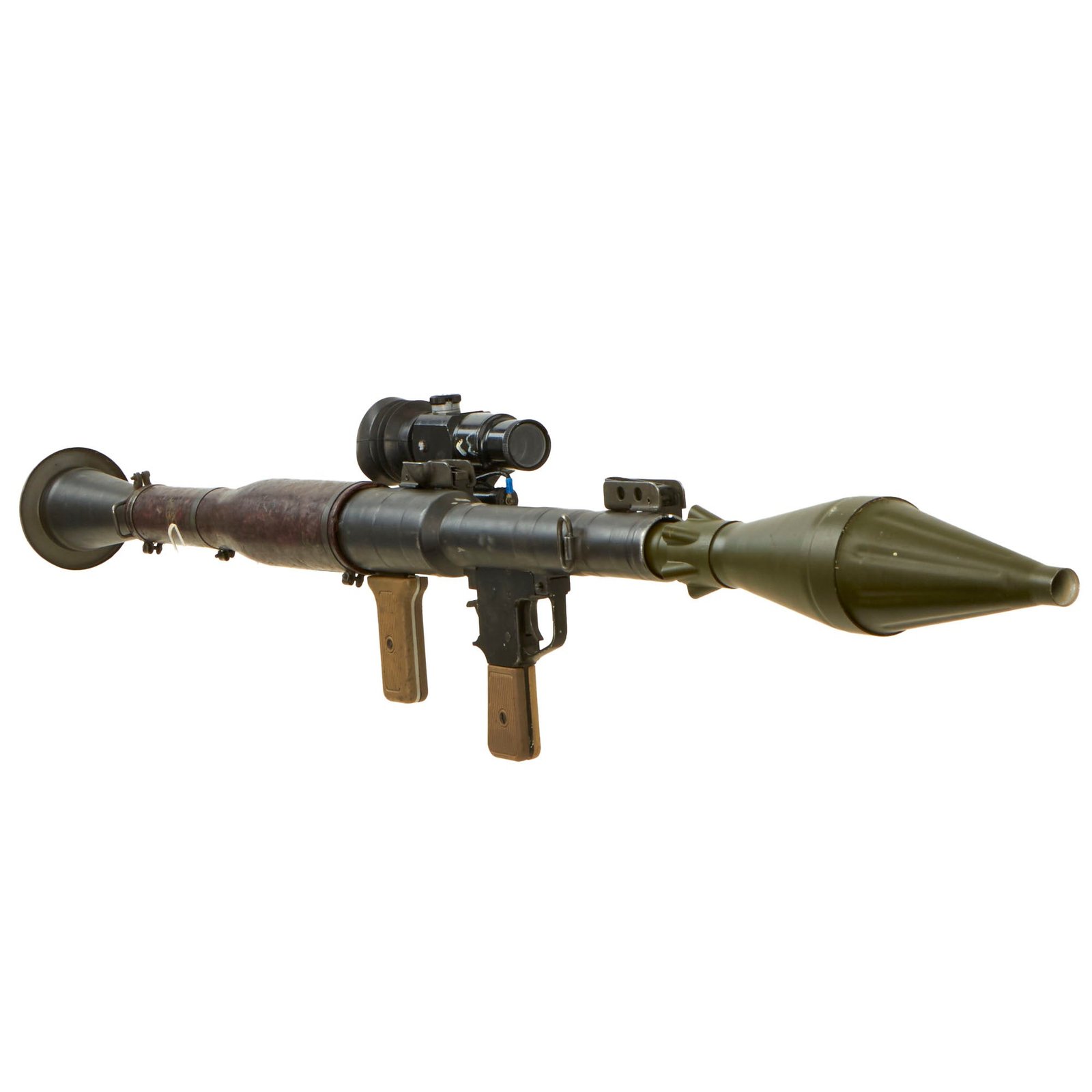 Buy Original Soviet Bulgarian Cold War 1971 Dated RPG-7 Rocket Propelled Grenade Inert Launcher RPG with Iraqi Type ON-M80 Optical Sight & Inert Chinese Type 69 Rocket Round | Original Firearms Antique For Sale