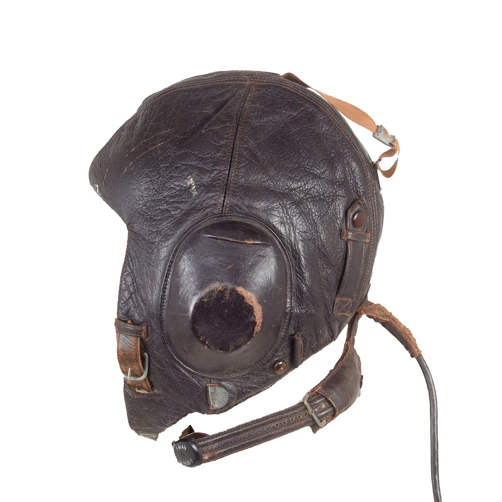 Buy Original German WWII Luftwaffe LKpW101 Leather Winter Flying Helmet with Avionics | Original Firearms Antique For Sale