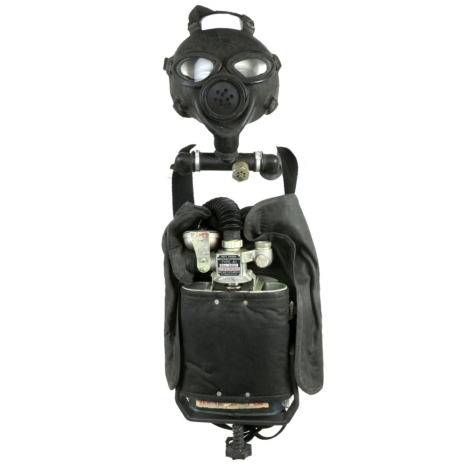 Buy Original U.S. WWII Navy Oxygen Breathing Rescue Apparatus Type A-1 with Original Manual - Broken | Original Firearms Antique For Sale