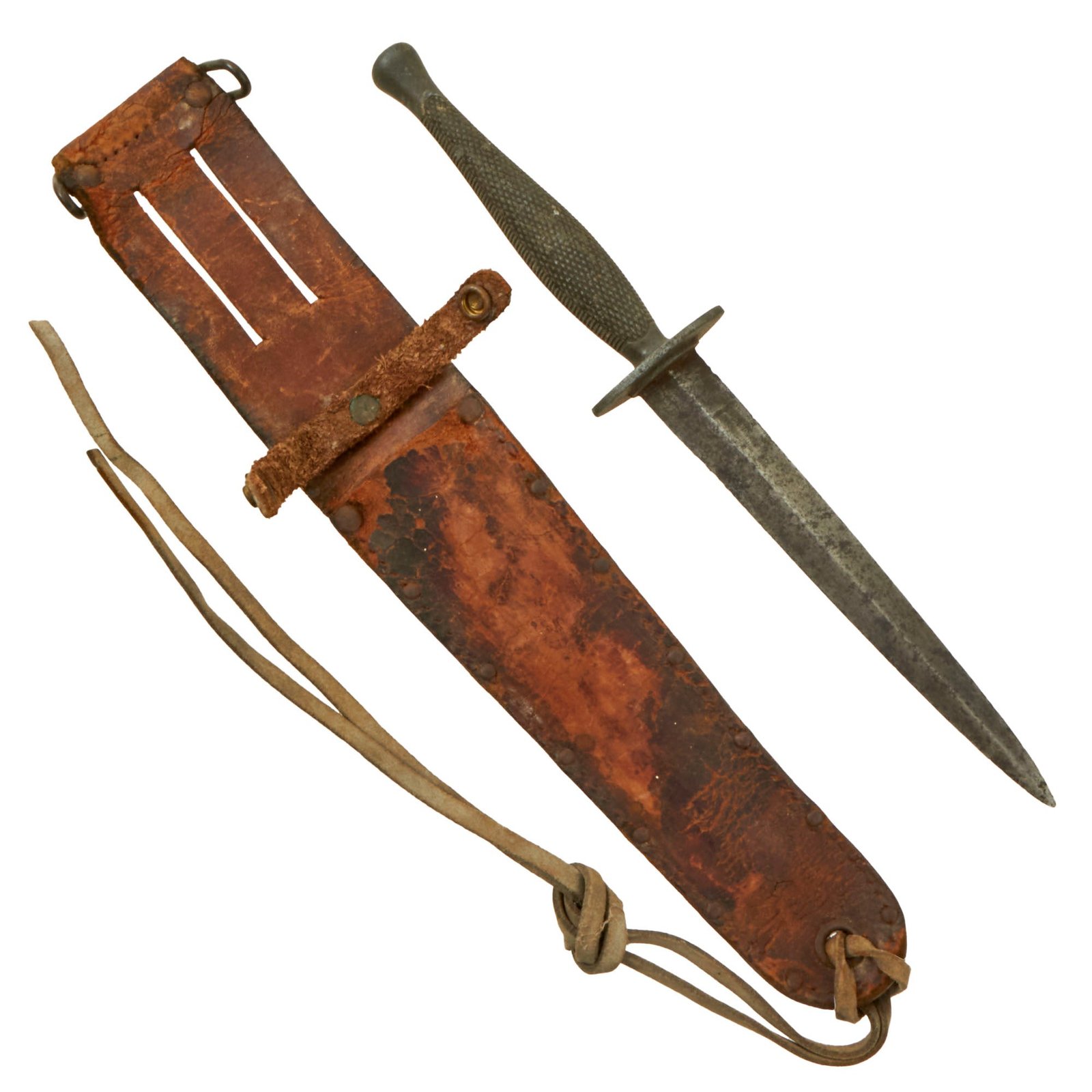 Buy Original U.S. WWII USMC Marine Raider Stiletto Dagger with M6 Sheath - Heavily Service-Worn | Original Firearms Antique For Sale