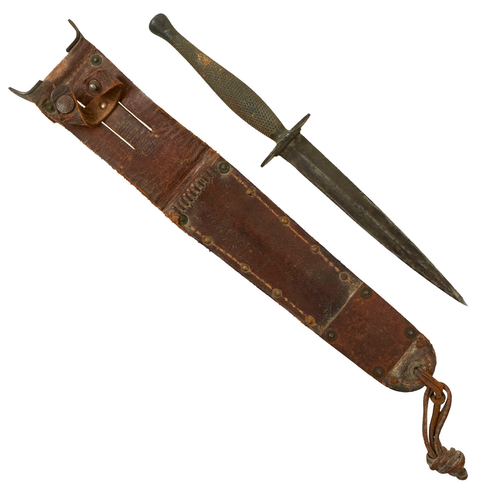 Buy Original U.S. WWII USMC Marine Raider Stiletto Dagger with Personalized M6 Sheath with List of Engagements | Original Firearms Antique For Sale