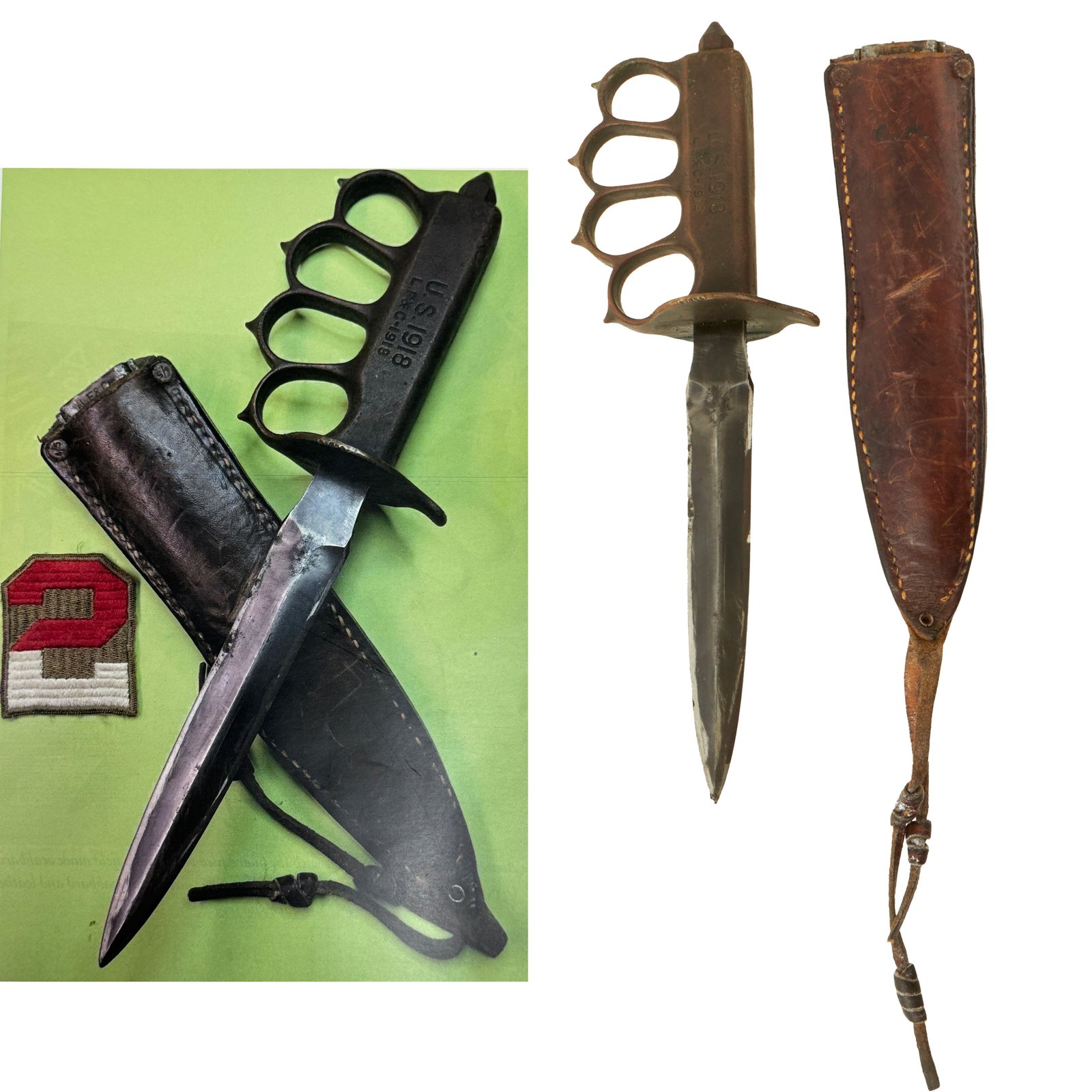 Buy Original U.S. WWI Model 1918 Mark 1 Trench Knife with Modified Scabbard Featured in Book: Model 1918 Mark I Trench Knife and Variations by Greg Aloisio | Original Firearms Antique For Sale