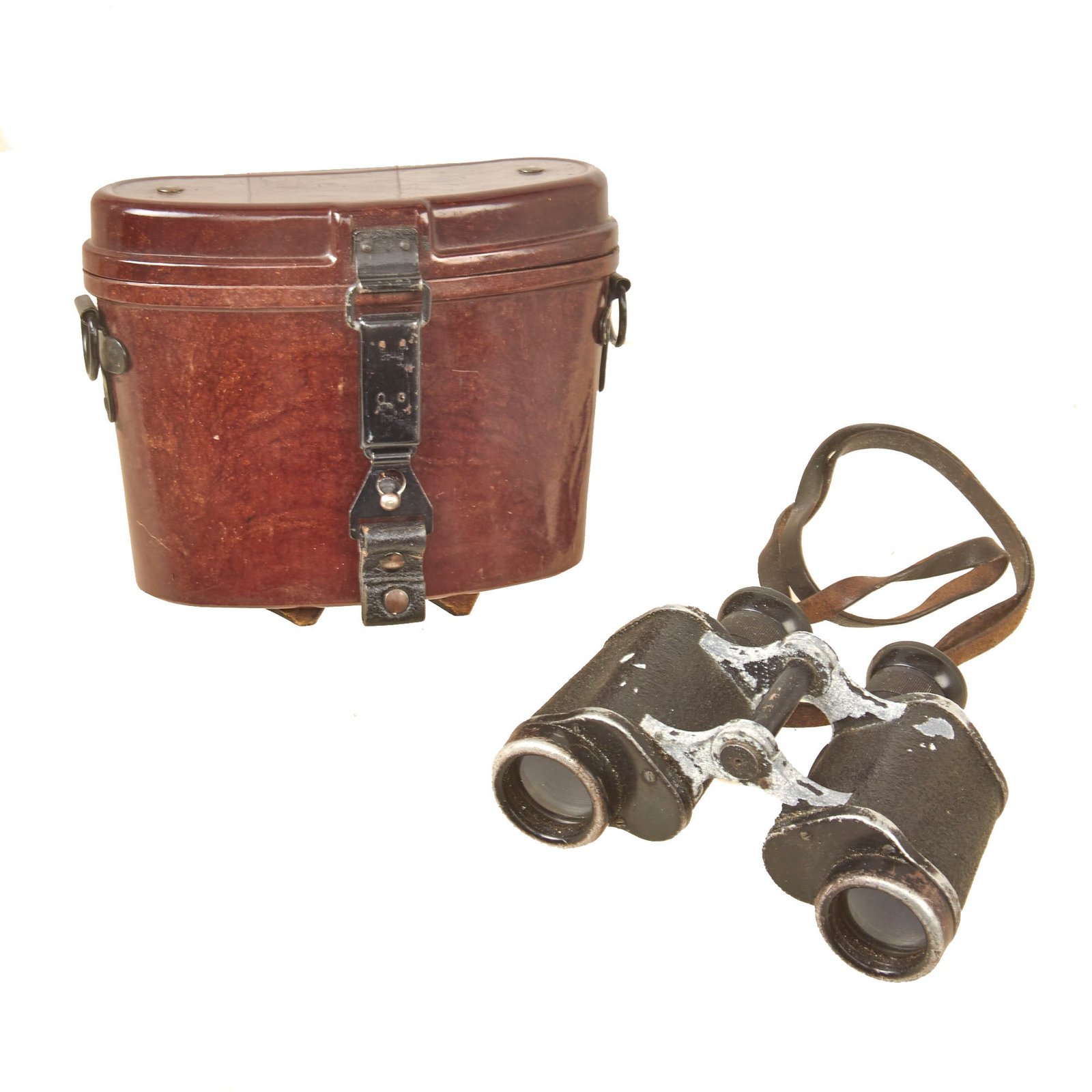Buy Original German WWII 6x30 Dienstglas Binoculars with Bakelite Case by Srb & Stys Fabrik Präziser Messinstrumente | Original Firearms Antique For Sale